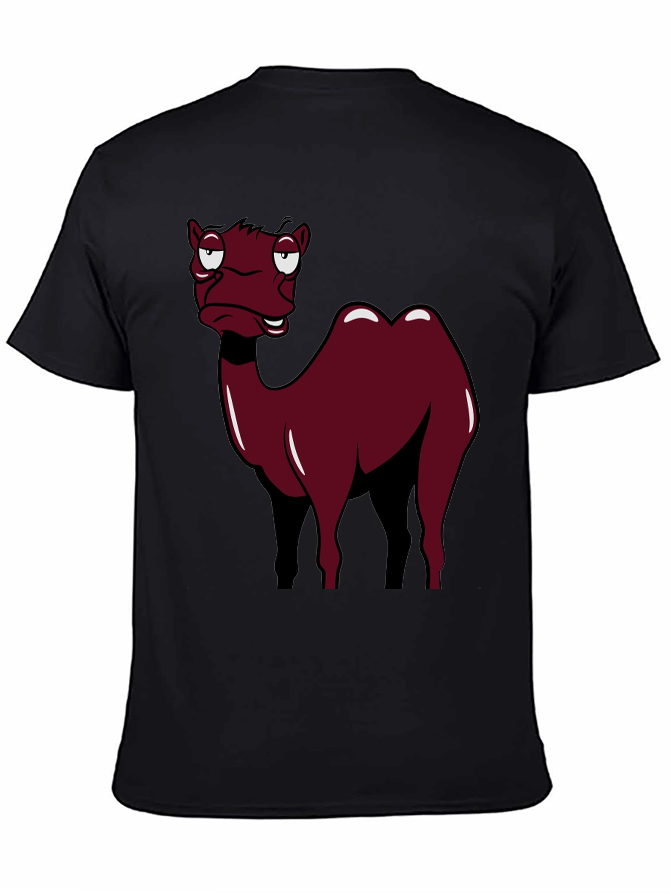 Black Camel Cartoon Graphic T-Shirt view 4