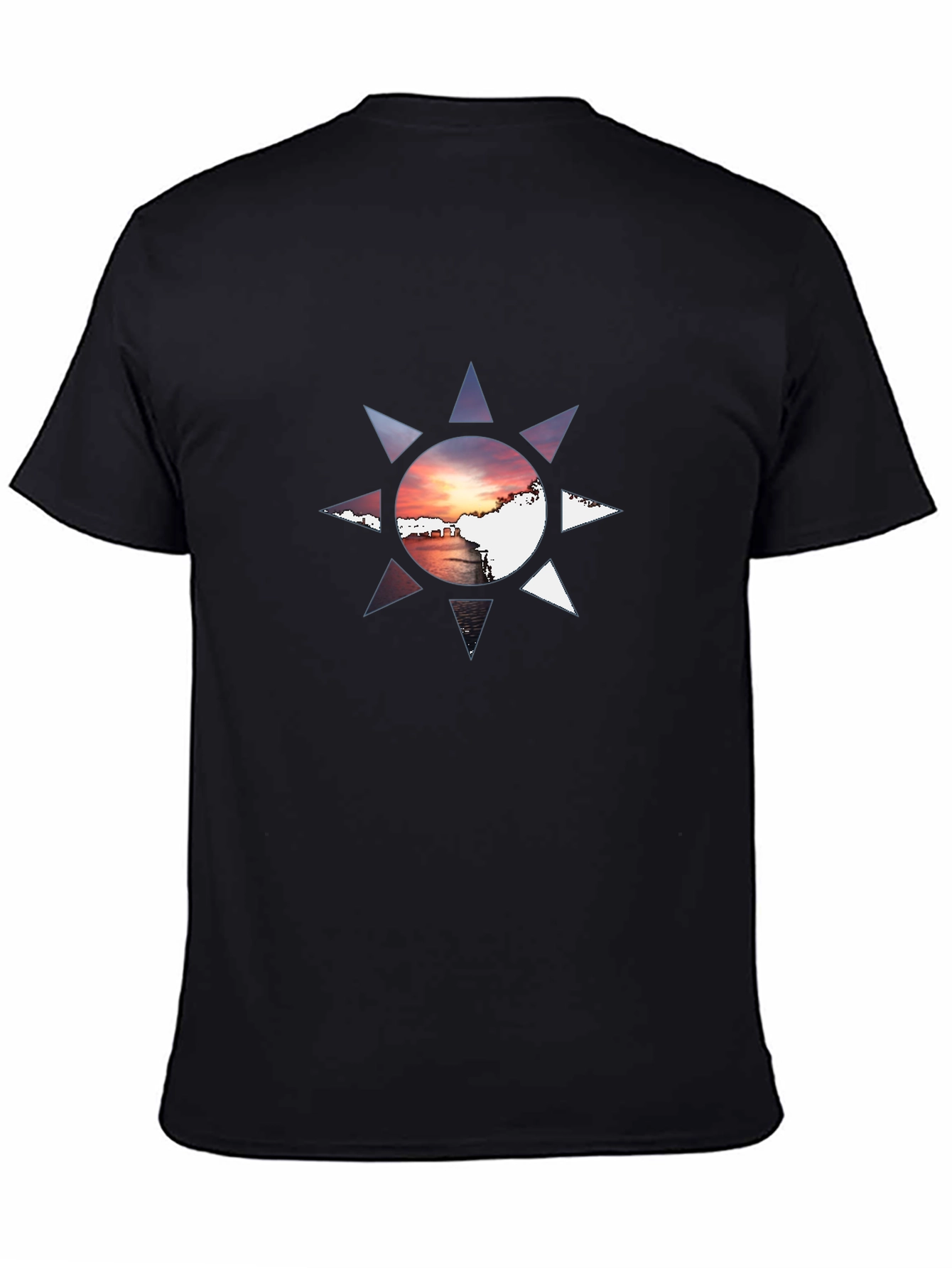 Black Sunset Graphic Tee - Black Cotton Blend view 4