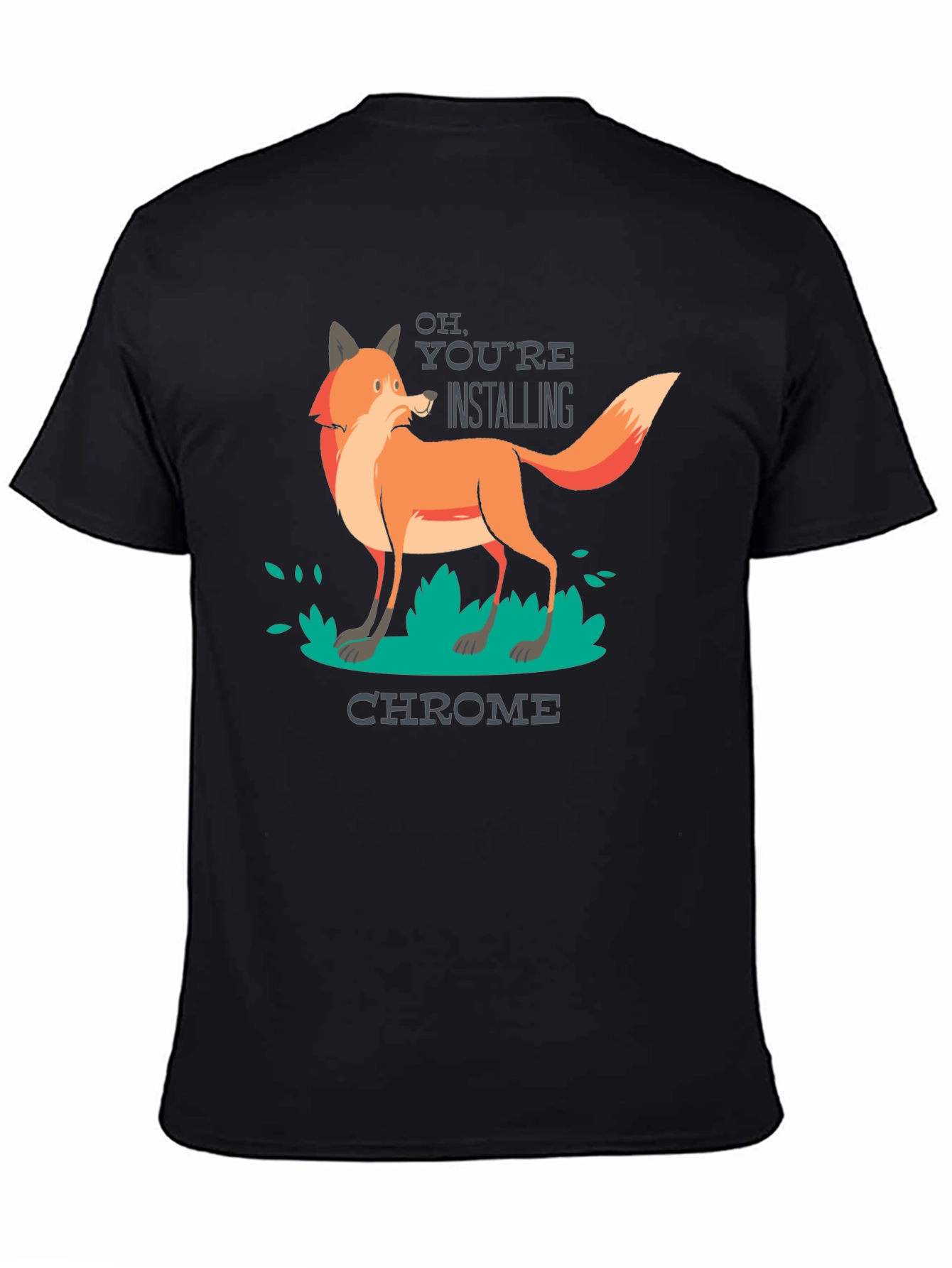 Black Firefox vs Chrome T-Shirt - Funny Geek Tee view 4