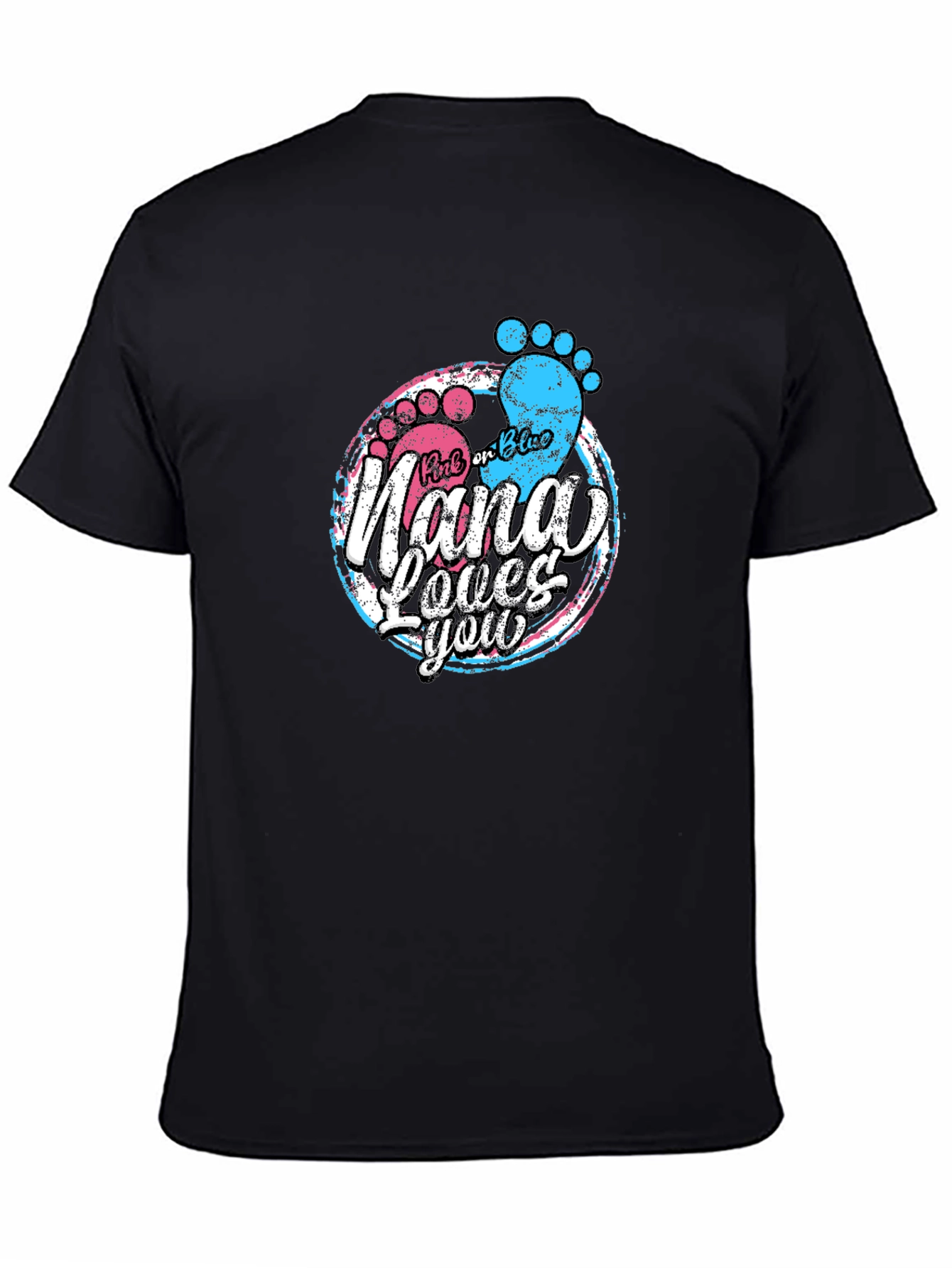 Black Pink or Blue Nana Loves You T-Shirt - Gender Reveal Tee view 4