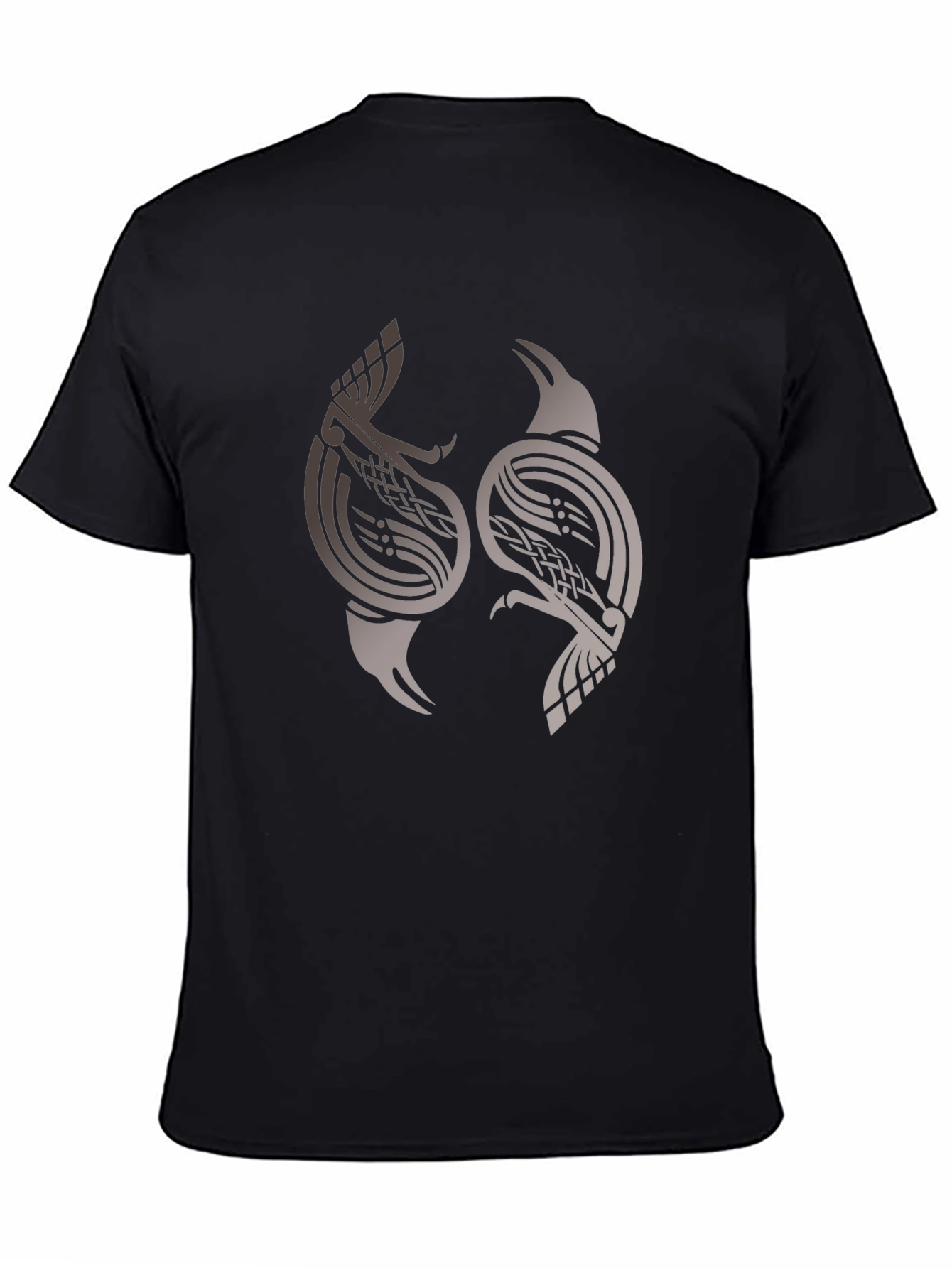 Black Raven Graphic Tee - Black Viking Style Shirt view 4