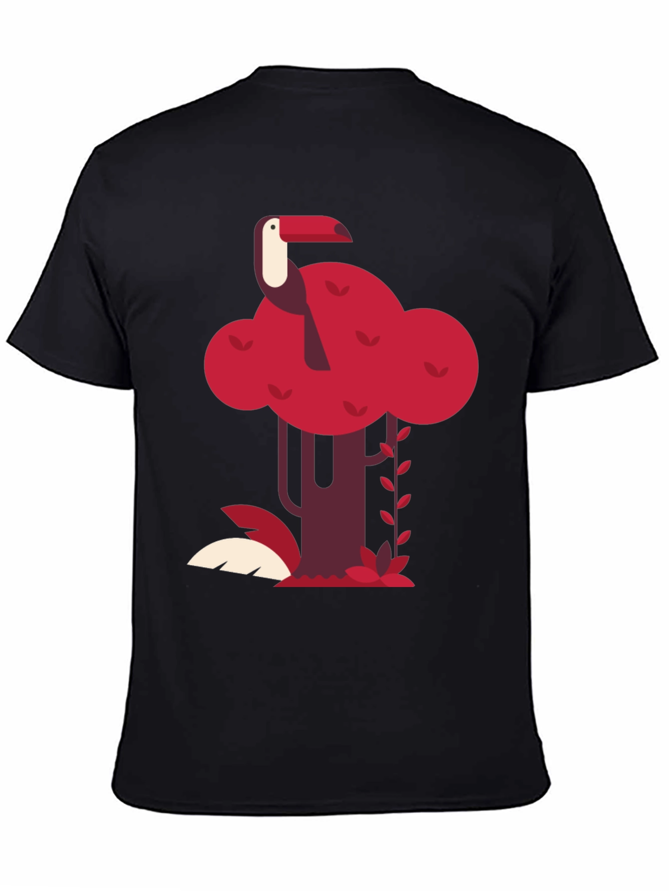 Black Tropical Toucan Graphic Tee - Black view 4