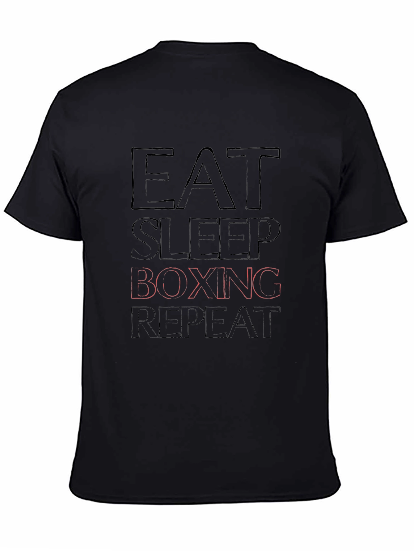 Eat Sleep Boxing Repeat Black T-Shirt - 4