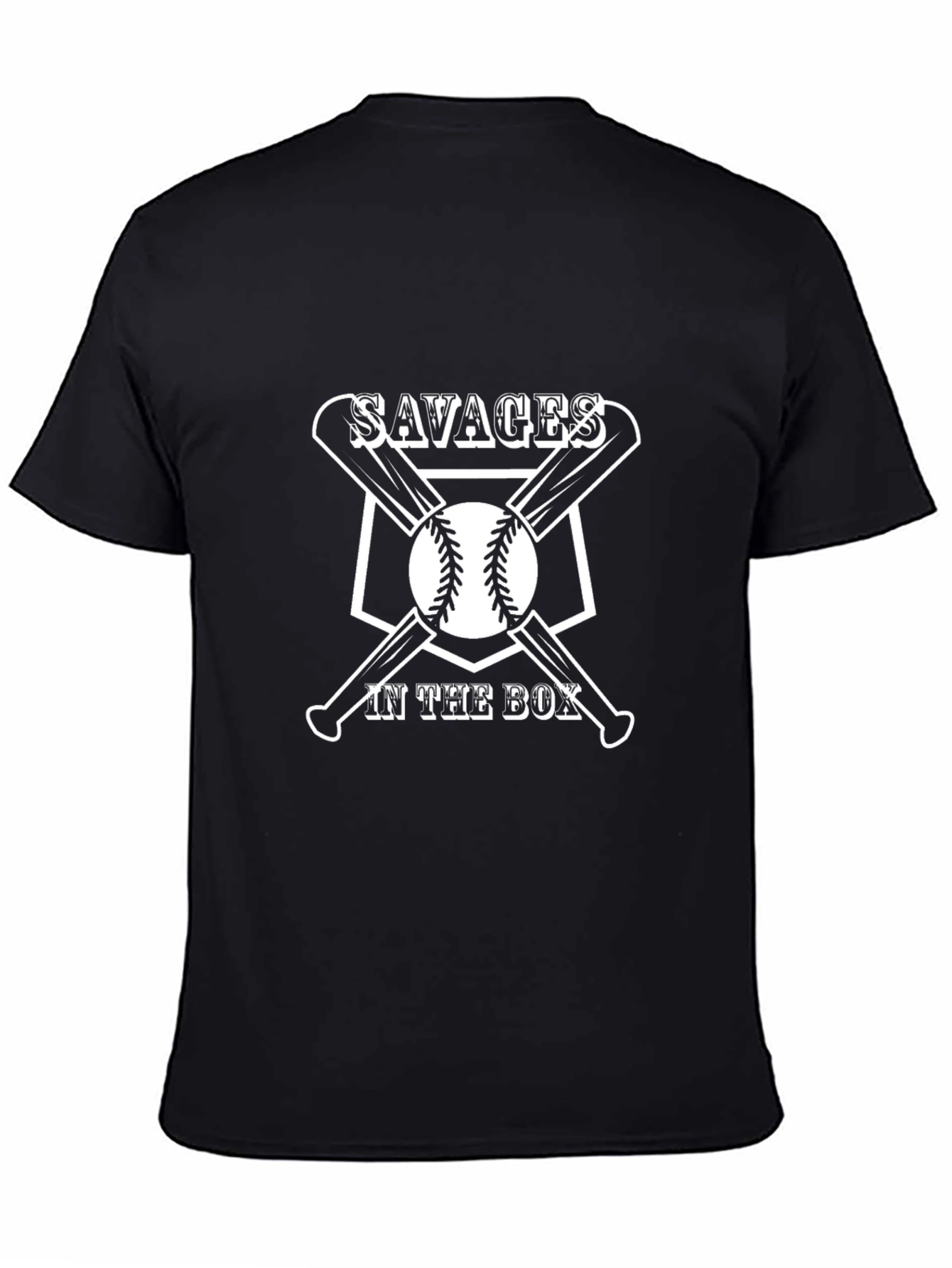 Black Savages in the Box Baseball Graphic T-Shirt view 4