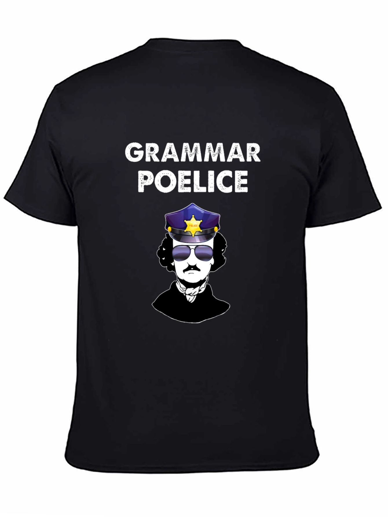 Black Grammar Poe-lice T-Shirt | Edgar Allan Poe view 4