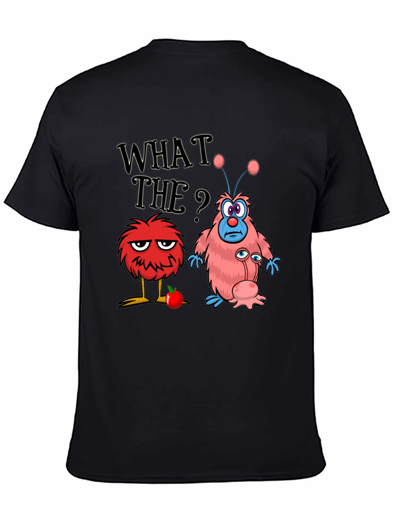 Black Funny What The? Monster Graphic Tee view 4