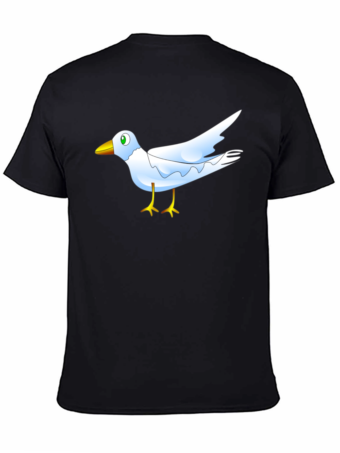 Black Cartoon Bird Graphic Black T-Shirt view 4