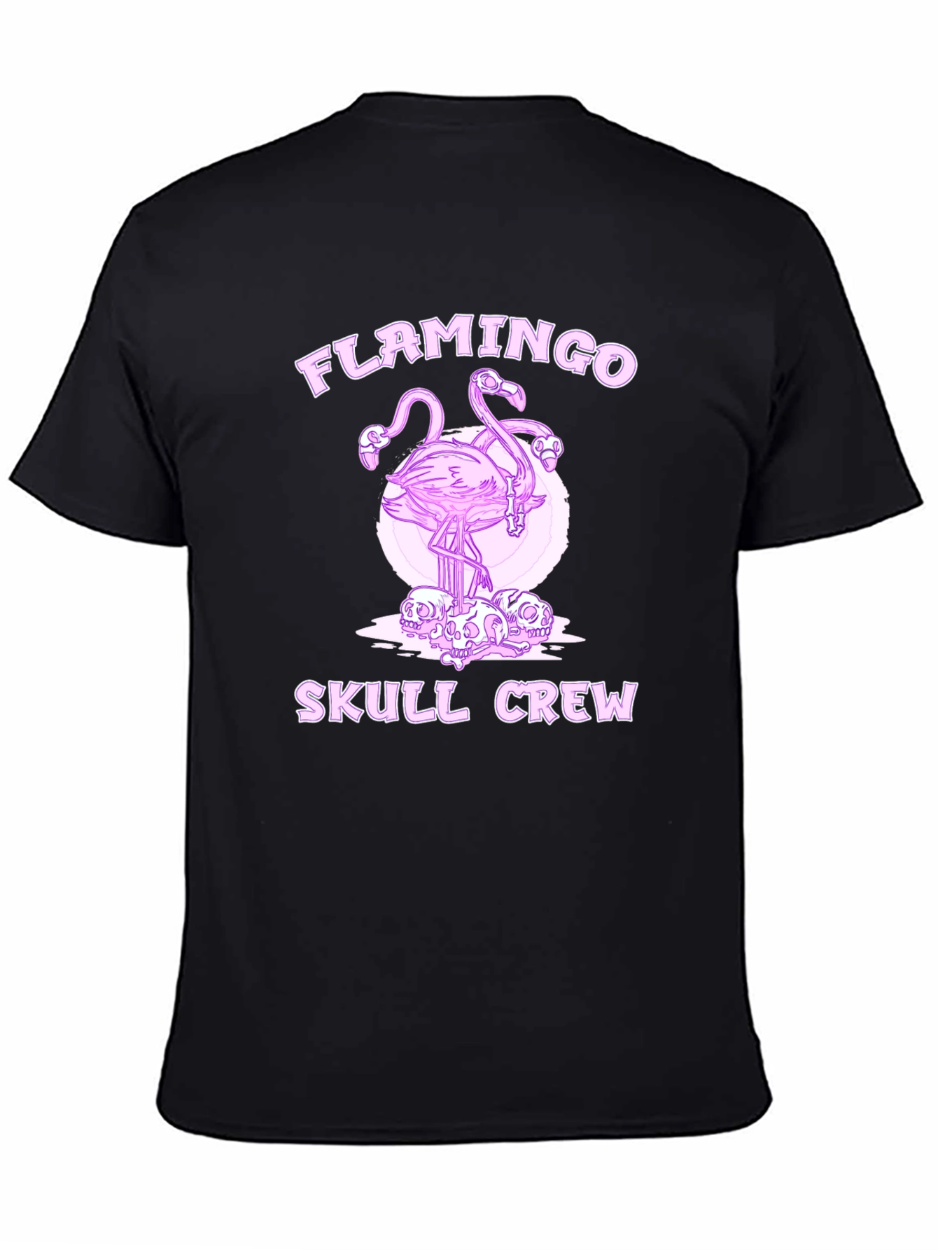 Black Flamingo Skull Crew Black T-Shirt view 4