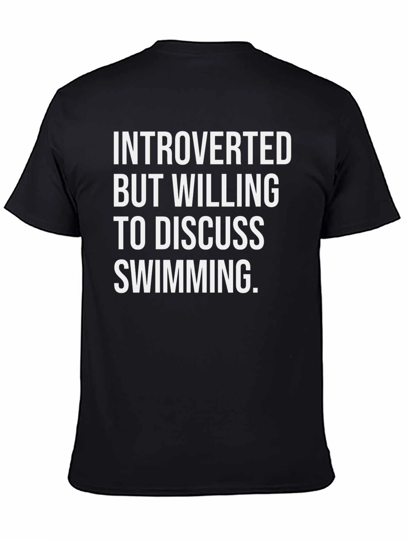 Black Introverted Swimming T-Shirt | Funny Swim Lover Tee view 4