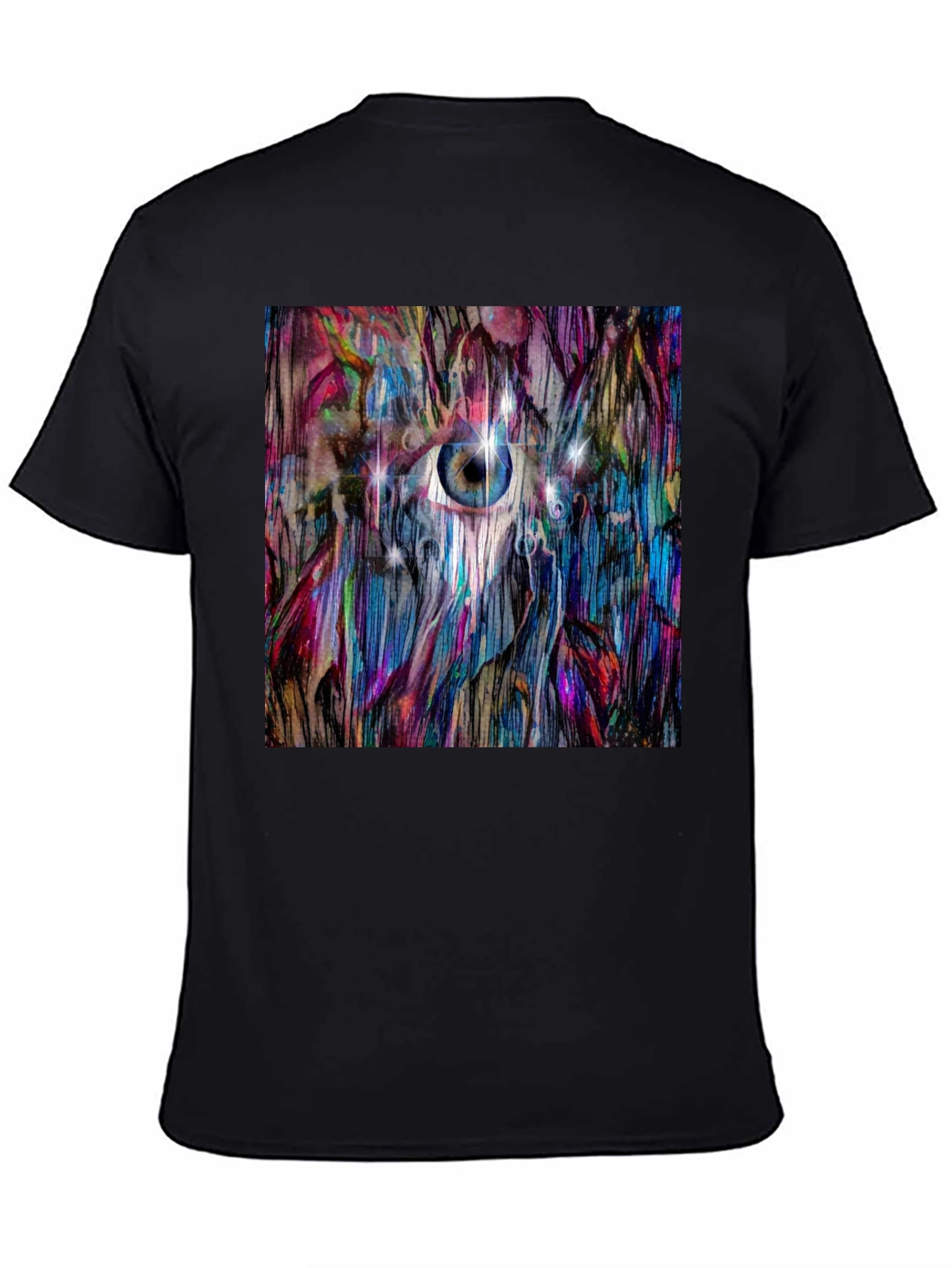 Black Abstract Eye T-Shirt: Artistic Graphic Tee view 4