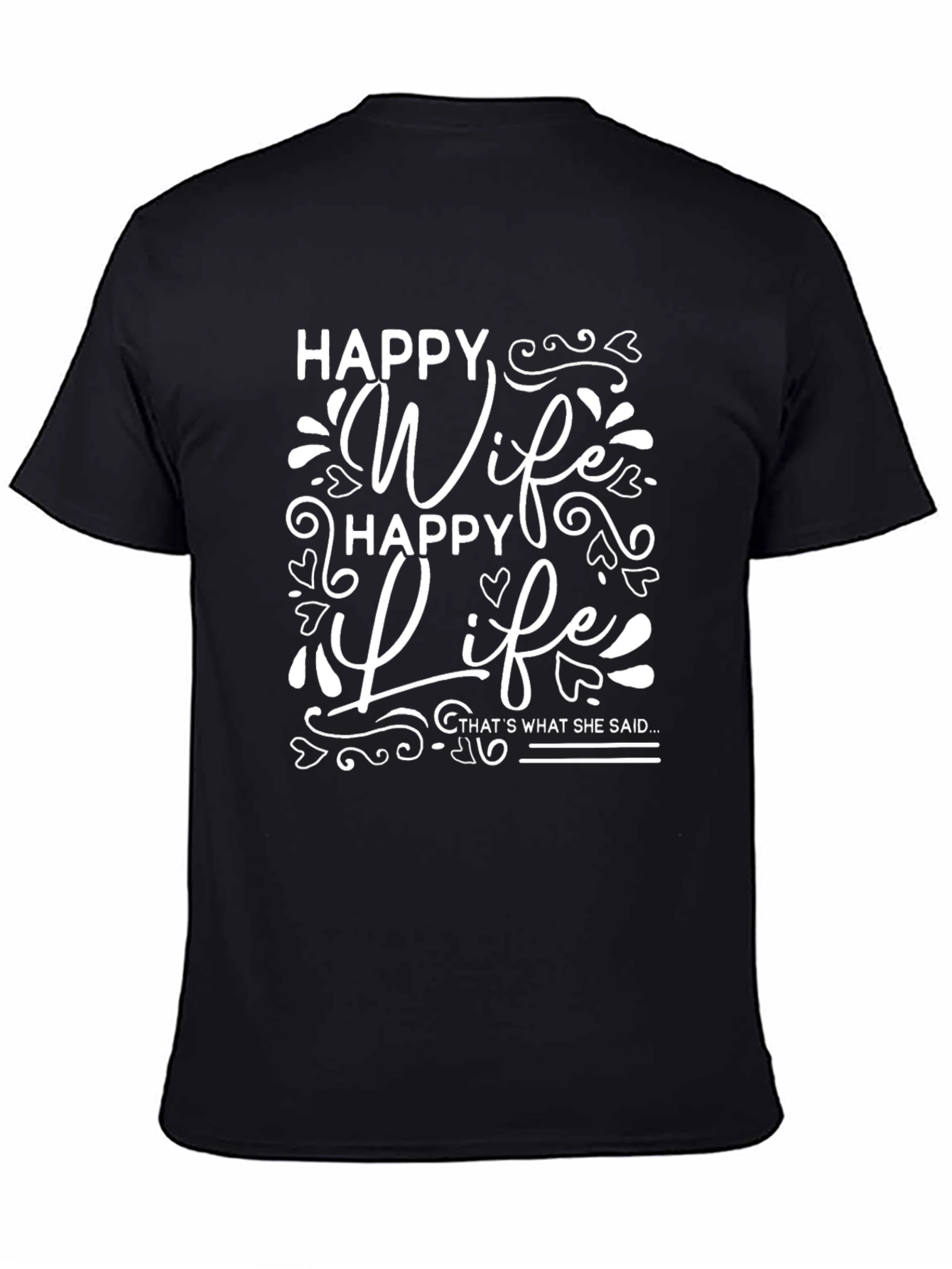 Black Happy Wife Happy Life Graphic Tee view 4