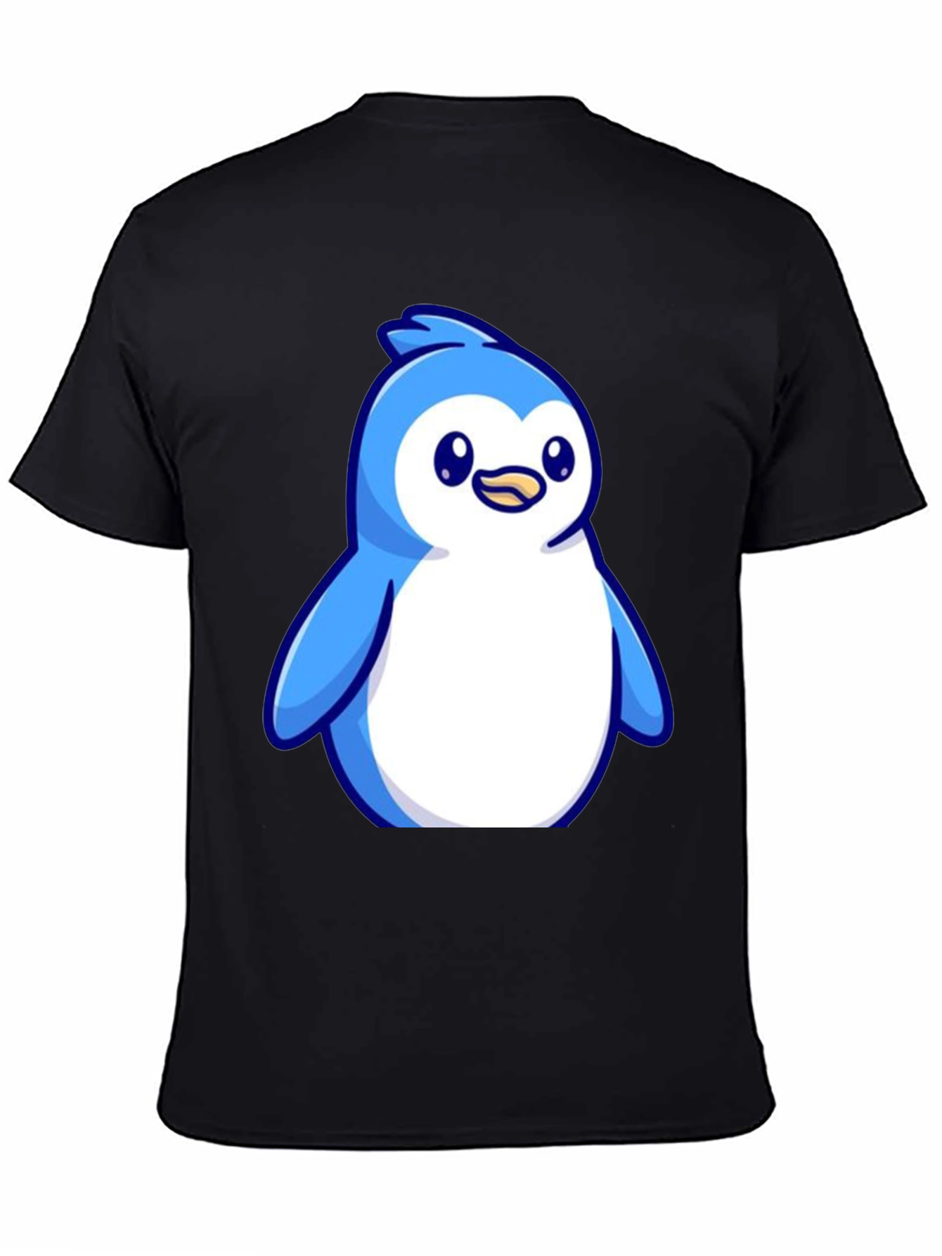 Black Cute Penguin Graphic Tee - Soft Cotton Blend view 4