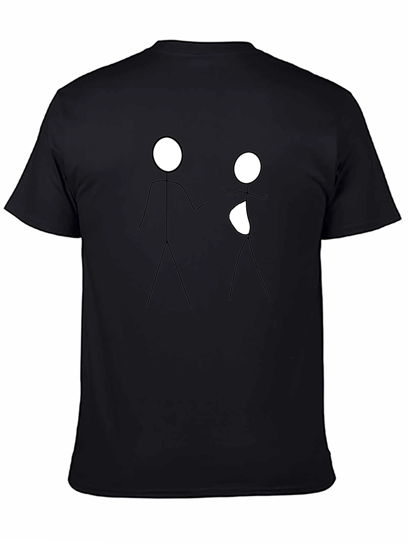 Black Stick Figure Pregnancy Announcement T-Shirt view 4
