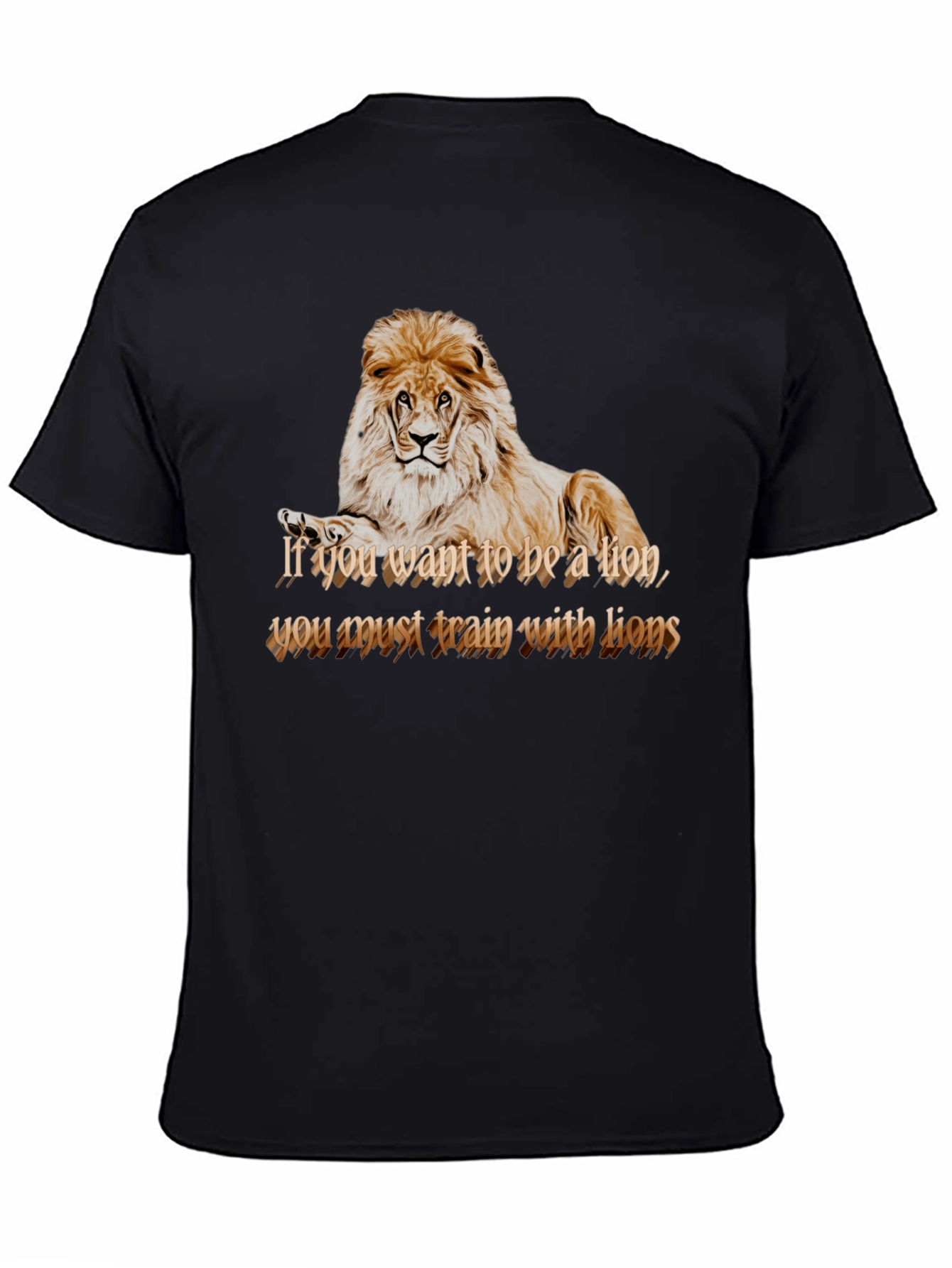 Black Lion Motivation Graphic Tee - Train With Lions T-Shirt view 4
