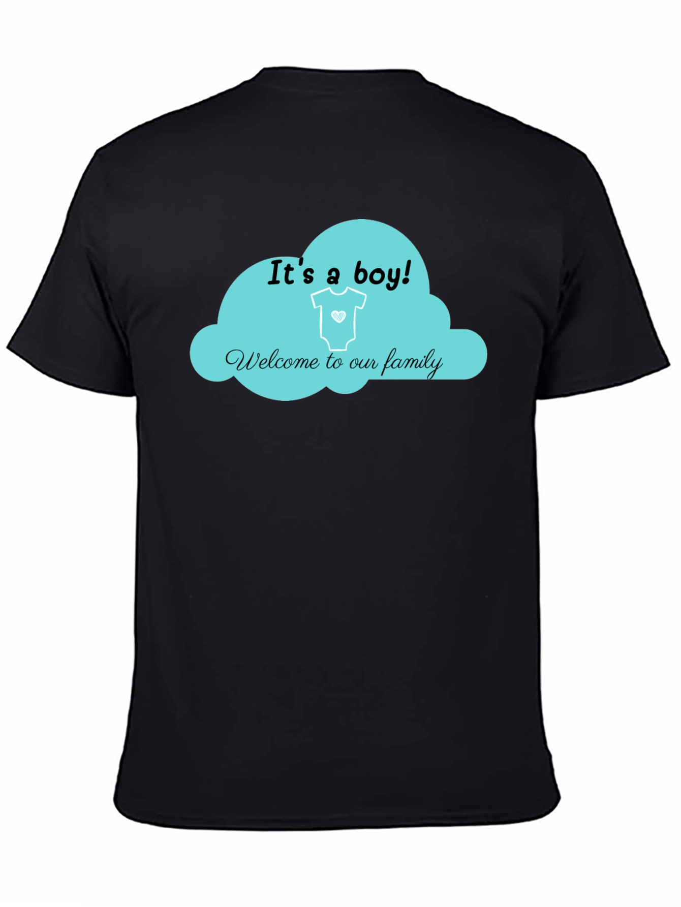 Black It's a Boy! T-Shirt - Baby Shower Gift view 4