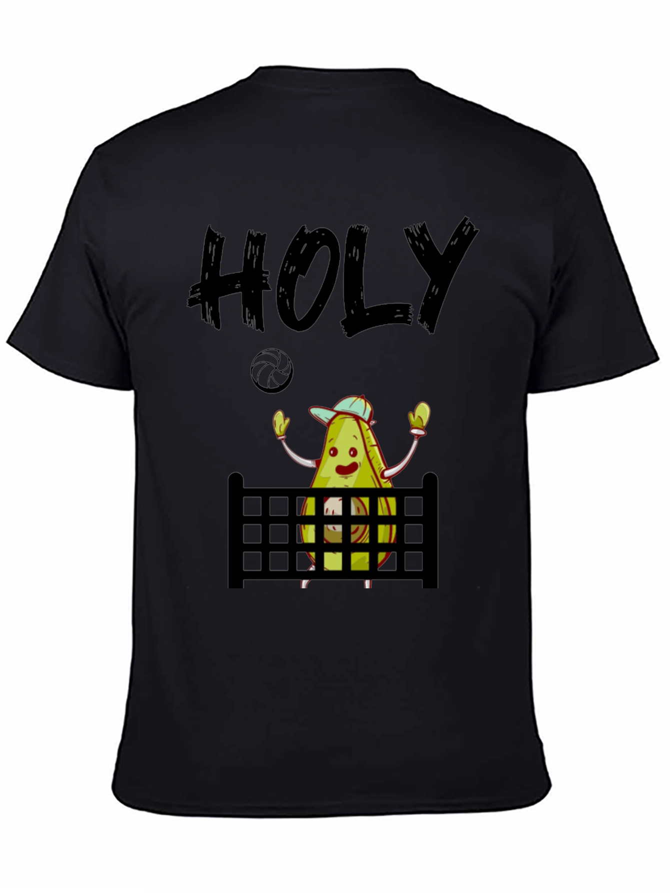 Black Holy Guacamole Volleyball T-Shirt view 4