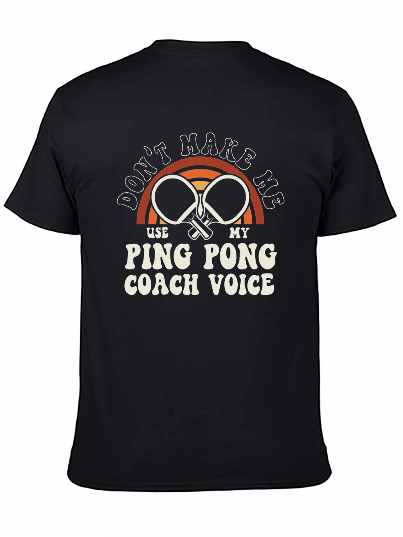 Black Ping Pong Coach T-Shirt - Funny Table Tennis Tee view 4