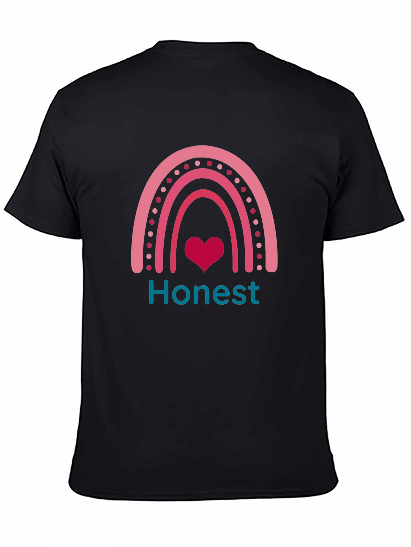 Black Honest Heart Rainbow Graphic Tee view 4