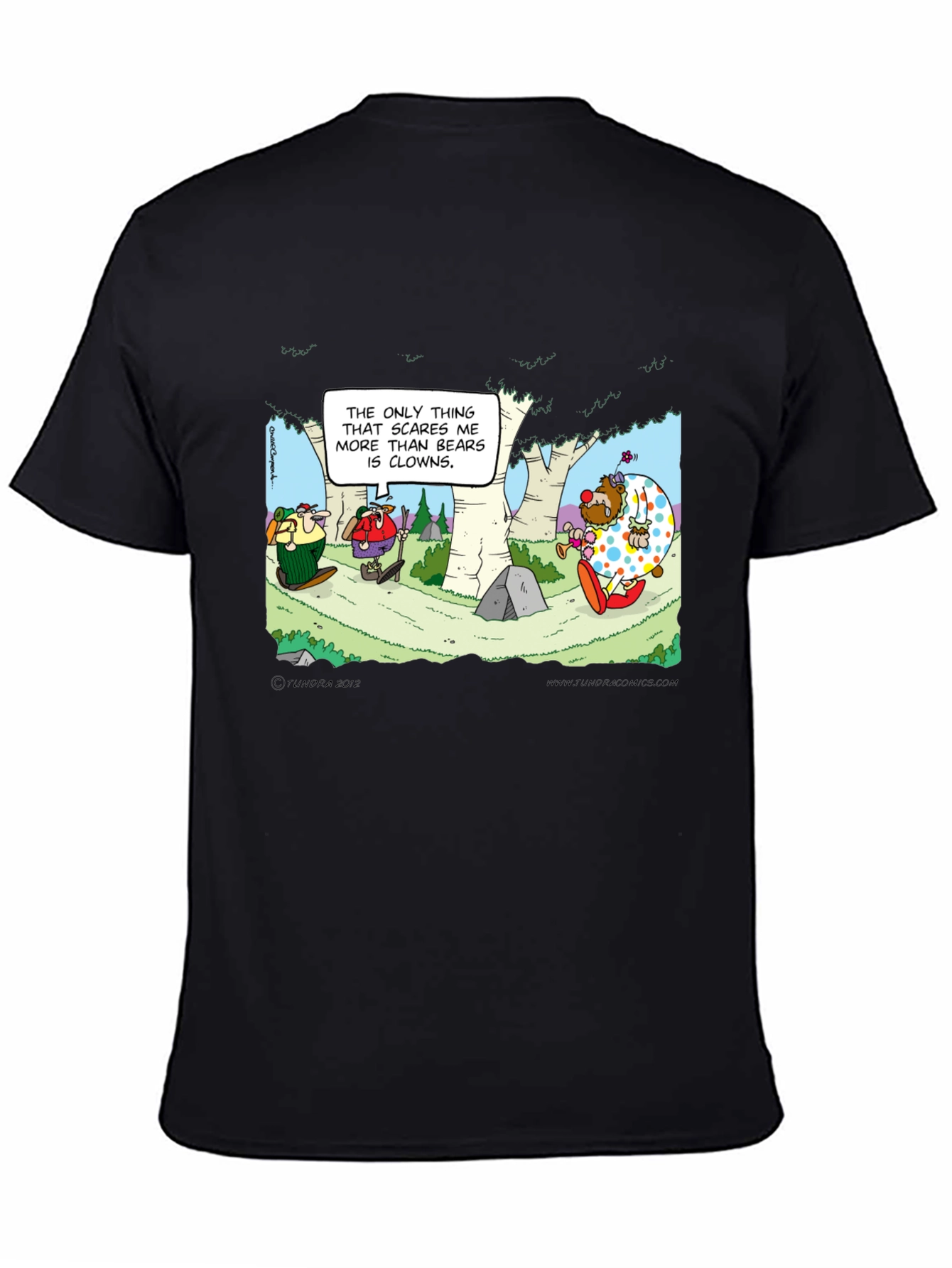 Black Clowns vs Bears T-Shirt: Cartoon Humor Tee view 4