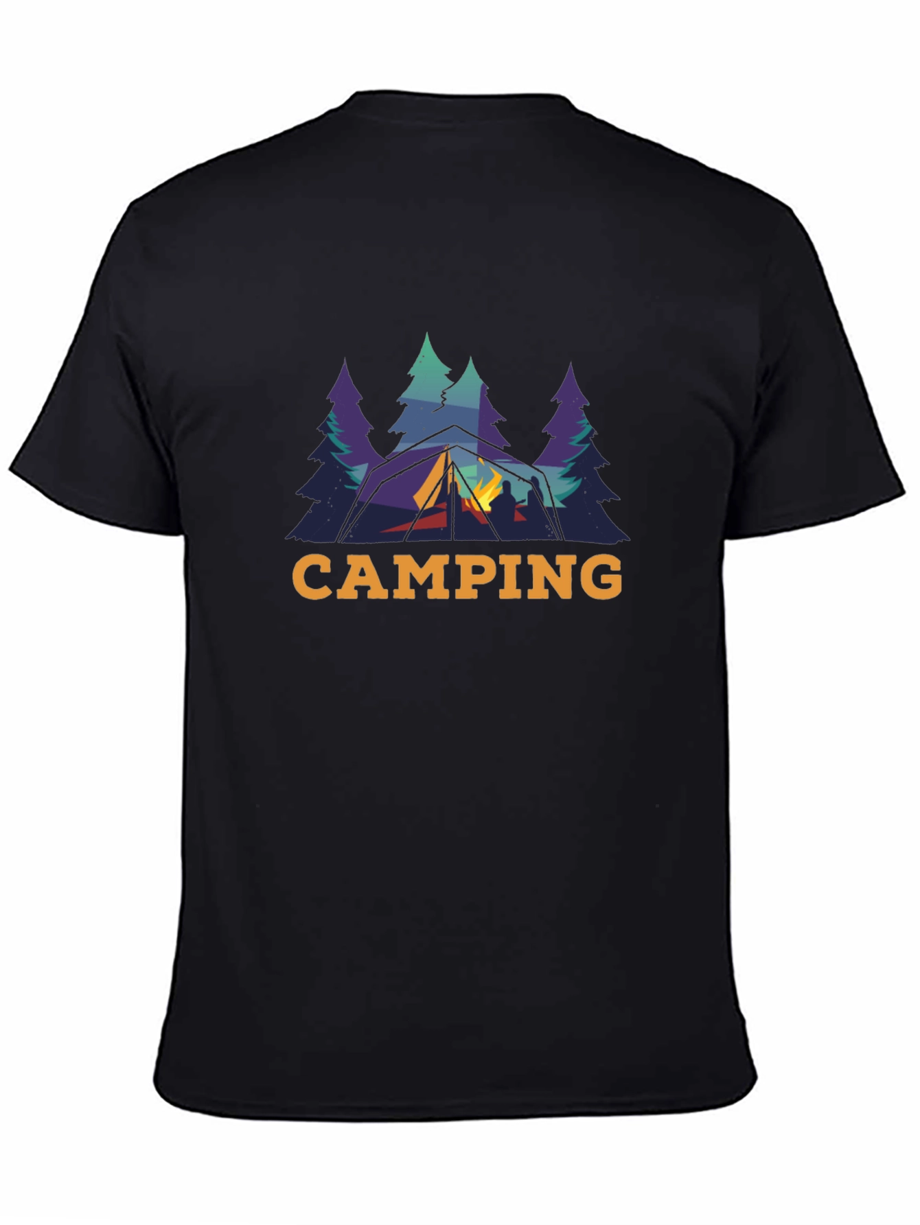 Black Camping Adventure T-Shirt view 4