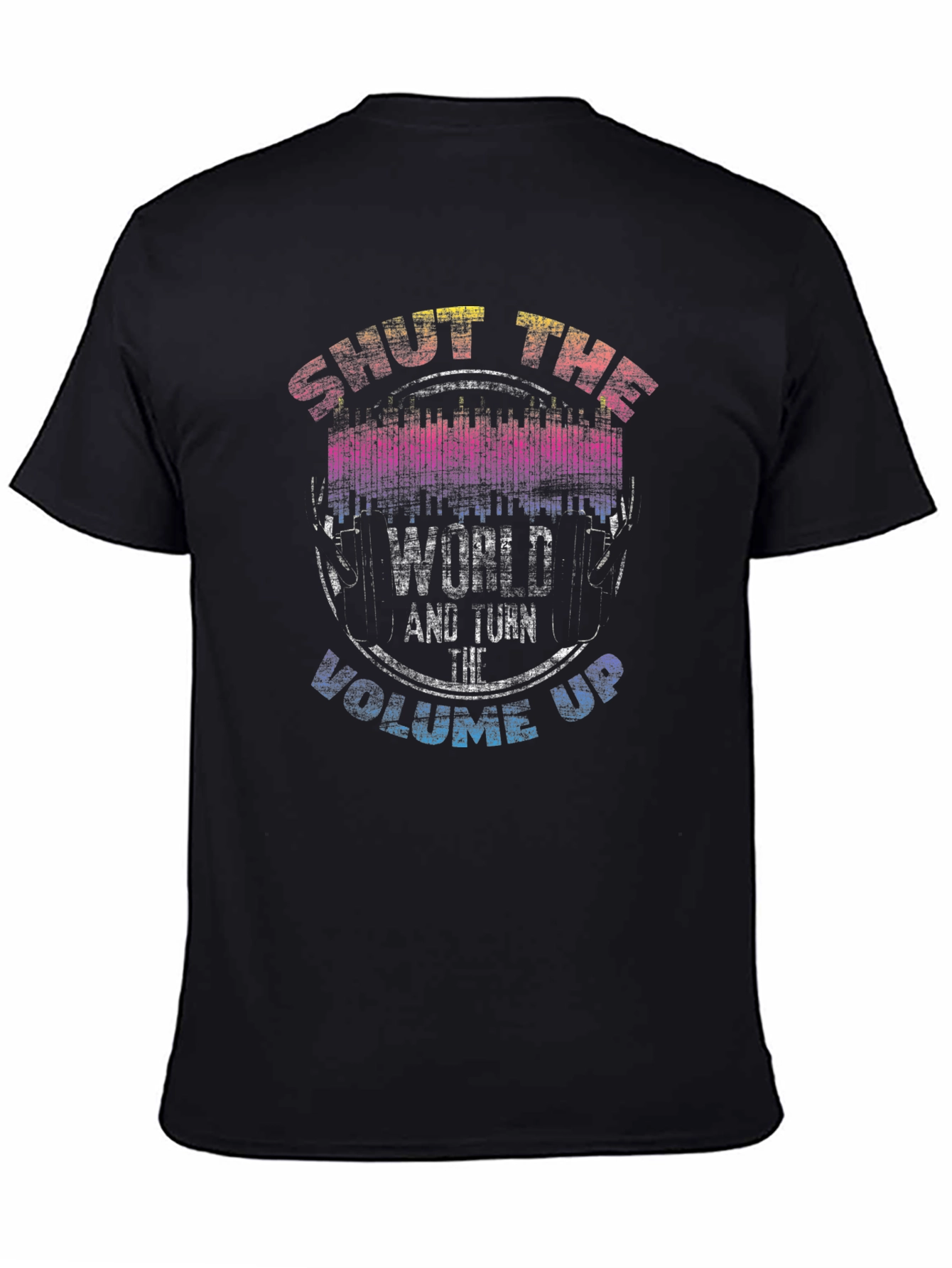 Black Shut The World Up Graphic Tee view 4