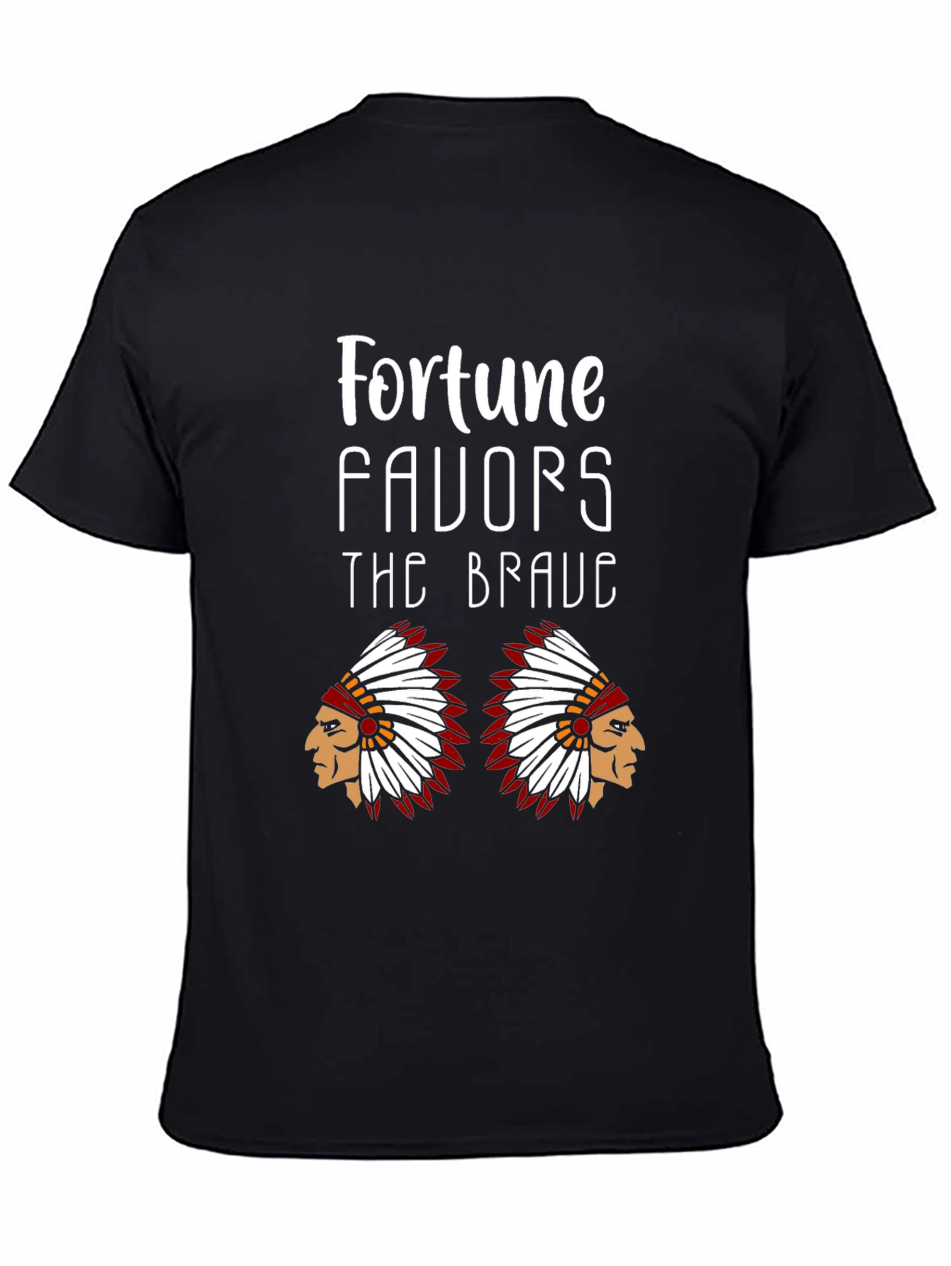 Black Fortune Favors the Brave Graphic Tee view 4