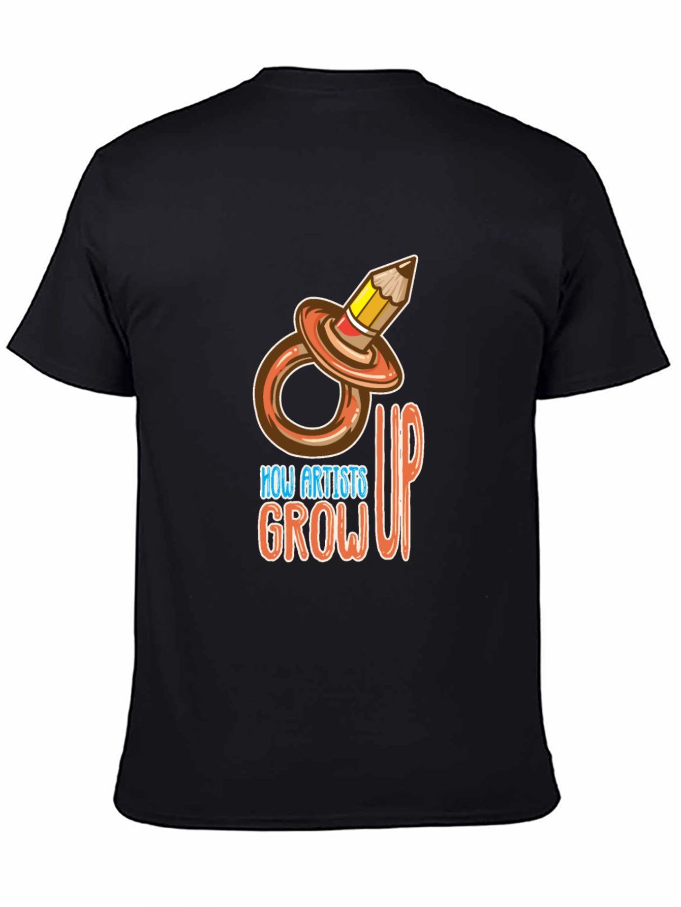 Black How Artists Grow Up T-Shirt view 4