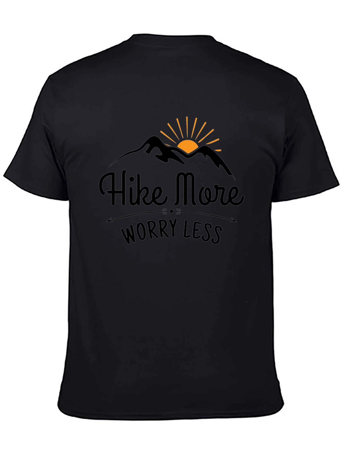 Black Hike More Worry Less Black Graphic Tee view 4