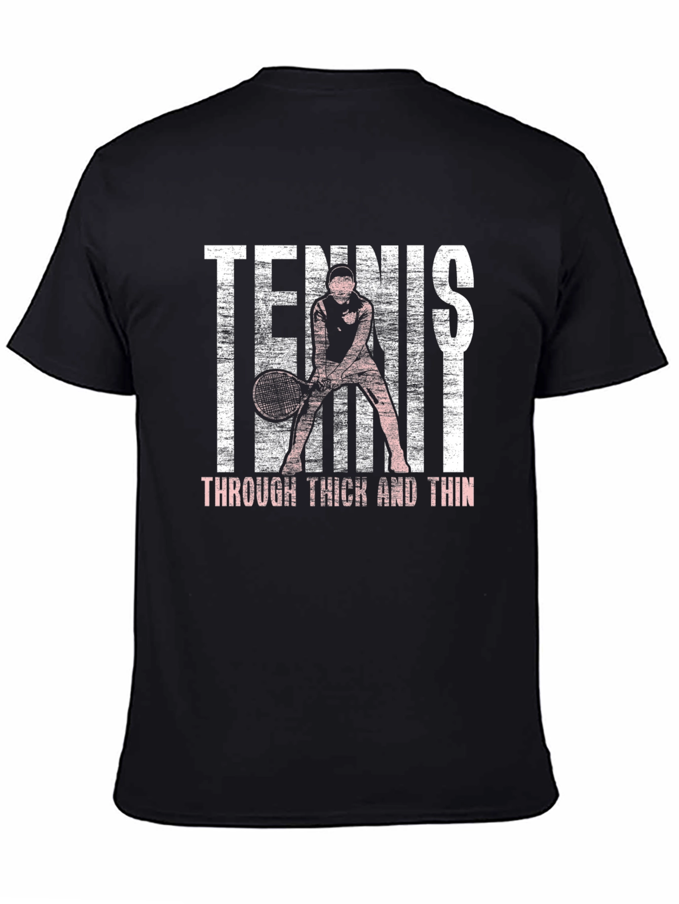 Black Tennis Through Thick and Thin Graphic Tee view 4