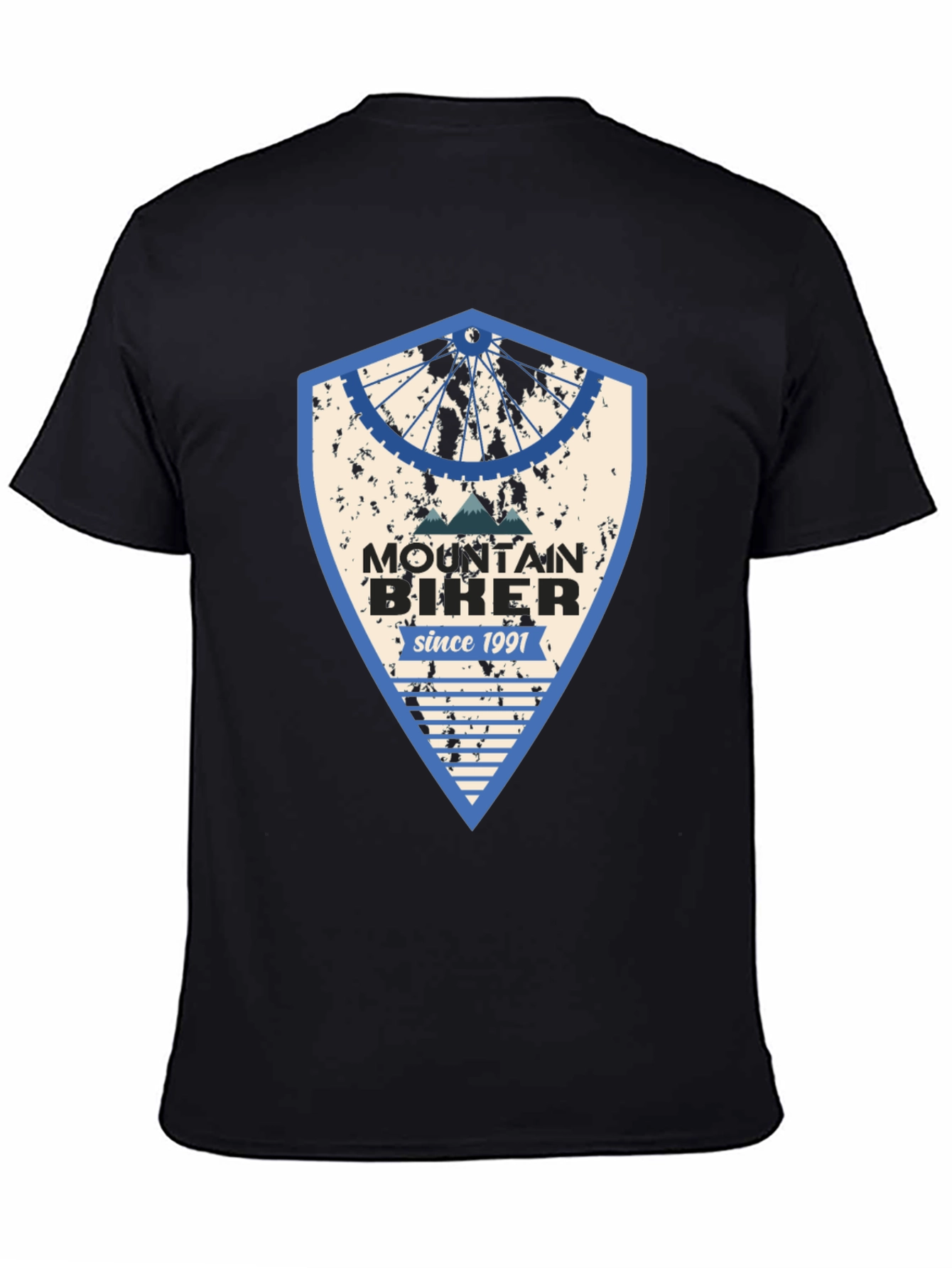 Black Mountain Biker Since 1991 Black Graphic Tee view 4