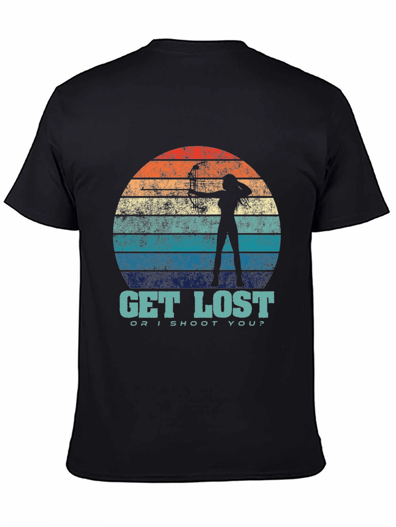 Black Get Lost Archer Graphic T-Shirt view 4