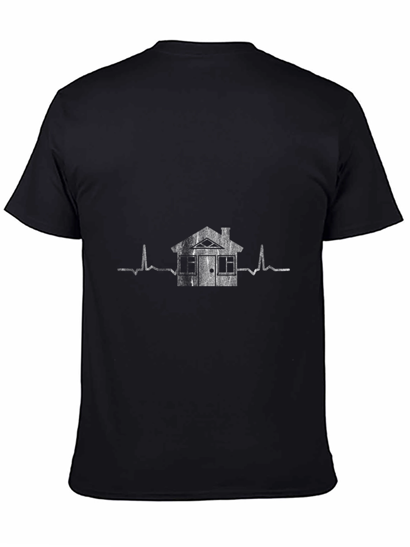 Black House Realtor Heartbeat T-Shirt view 4