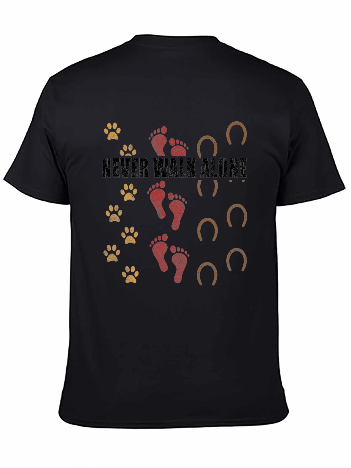 Black Never Walk Alone Graphic Print Tee view 4