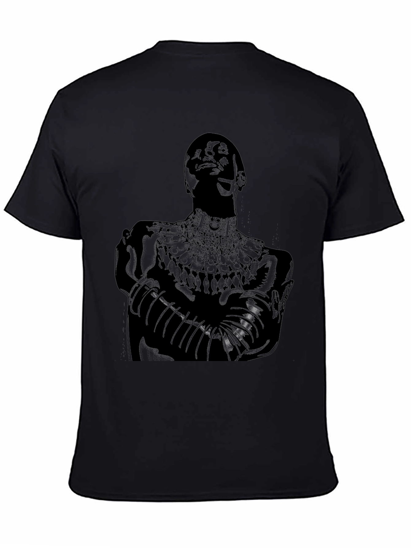 Black Black T-Shirt with Figure Graphic view 4