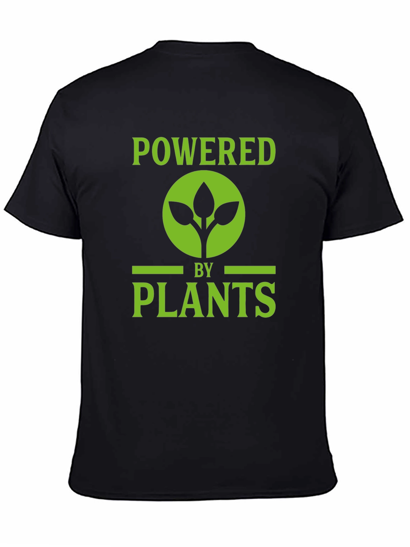 Black Powered by Plants Graphic Tee - Vegan Lifestyle view 4