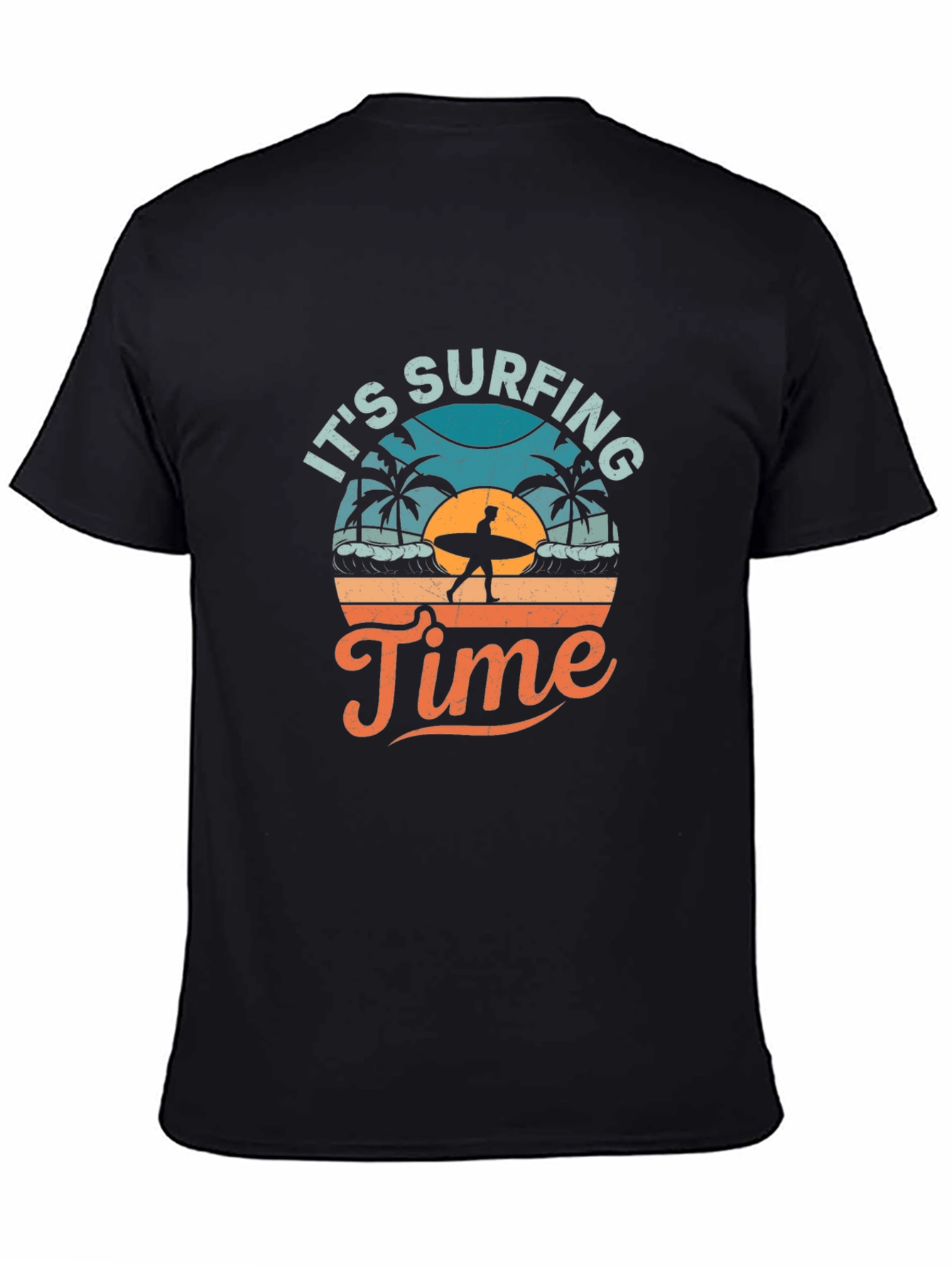 Black It's Surfing Time Graphic Tee view 4