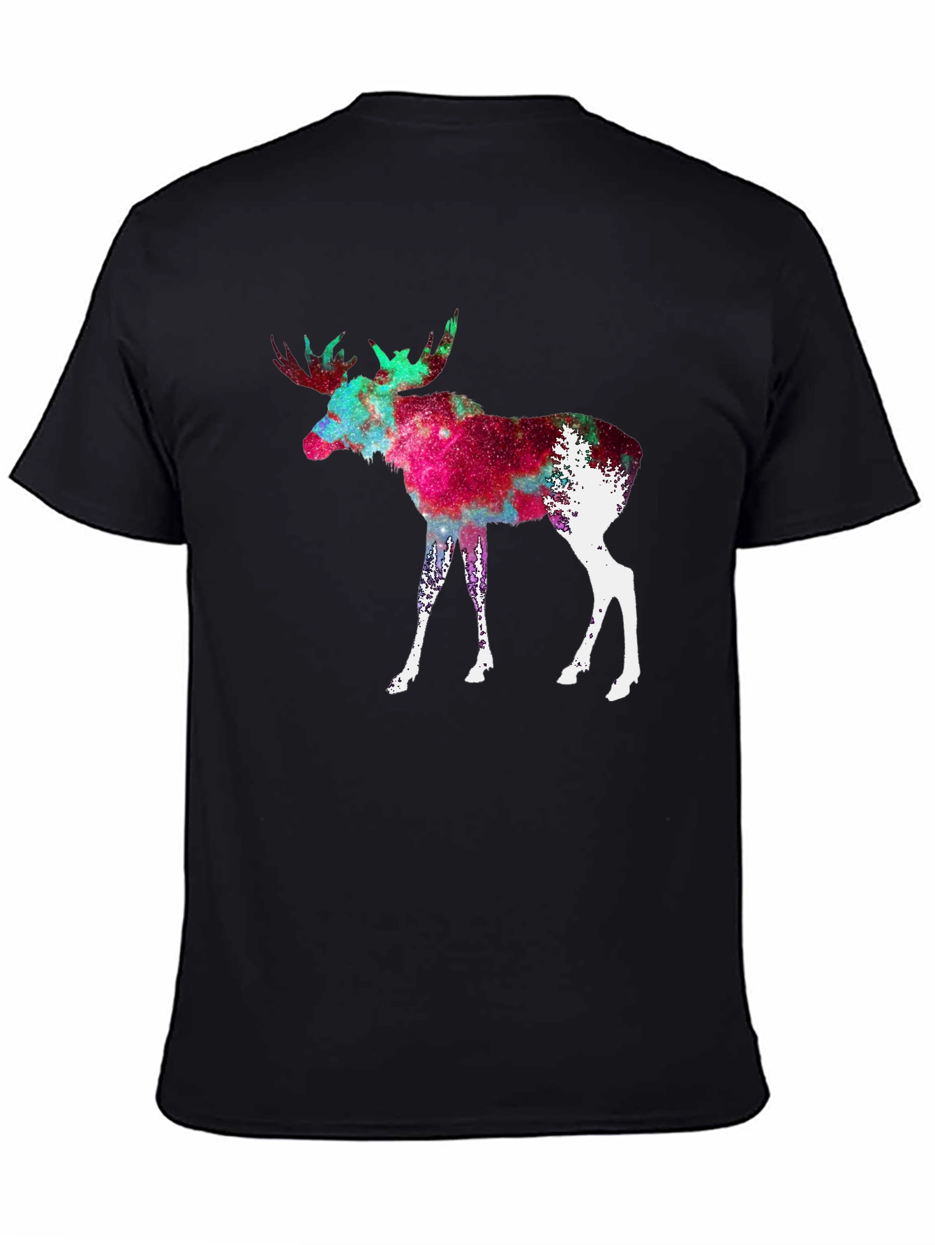Black Cosmic Moose Graphic Tee - Black view 4