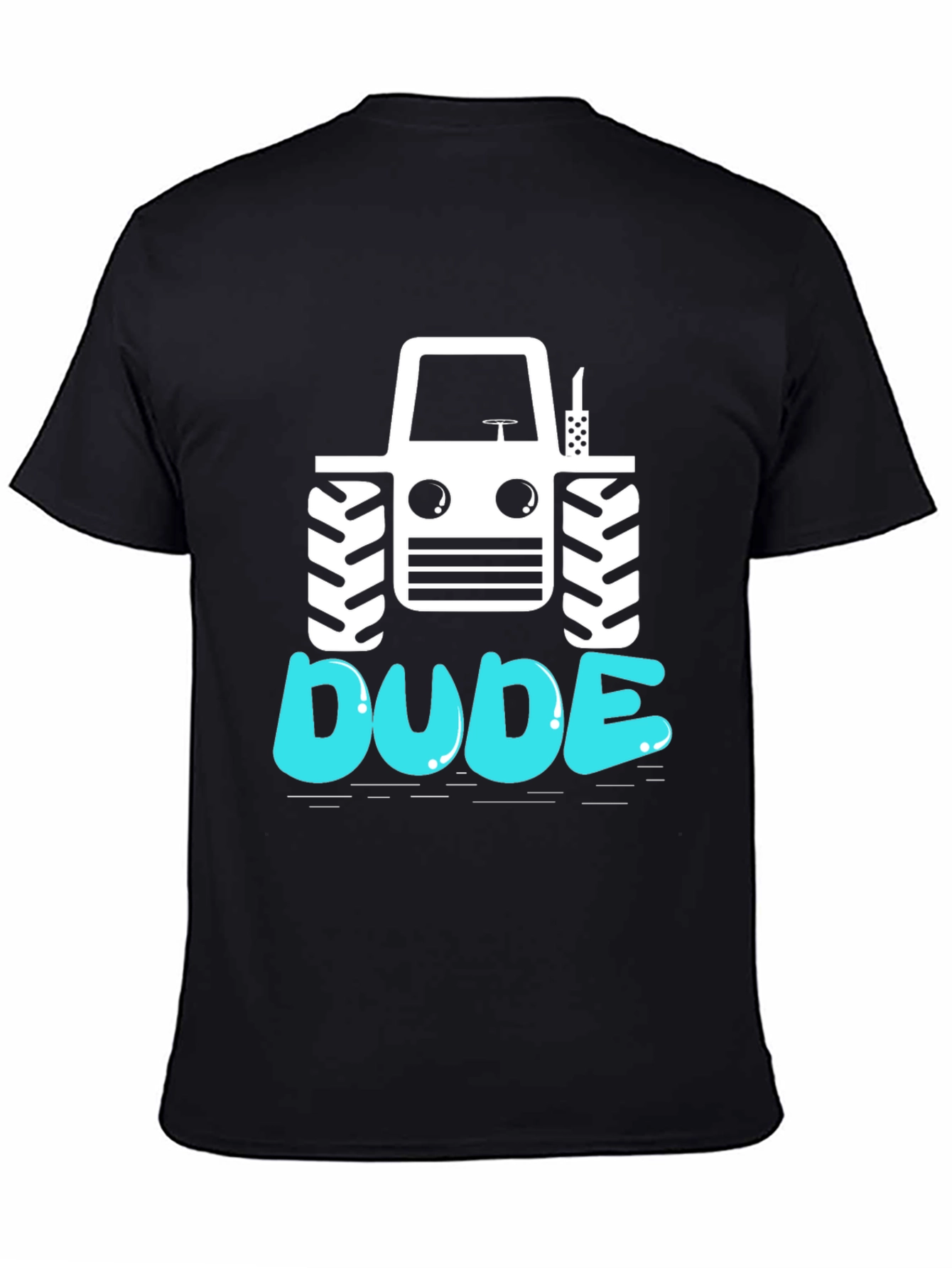 Black Dude Tractor Graphic Tee - Black Cotton T-Shirt view 4