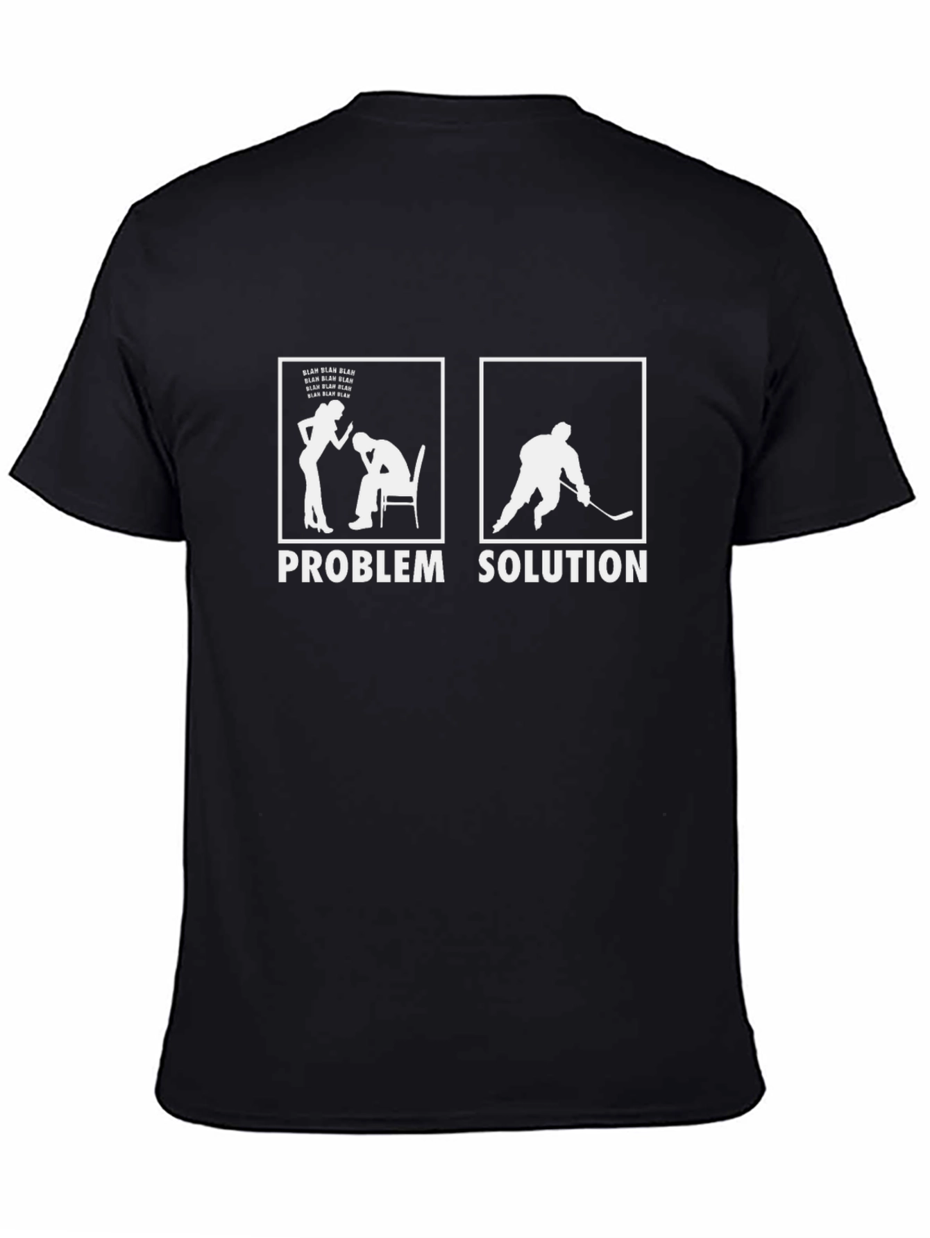 Black Problem Solution Hockey T-Shirt view 4