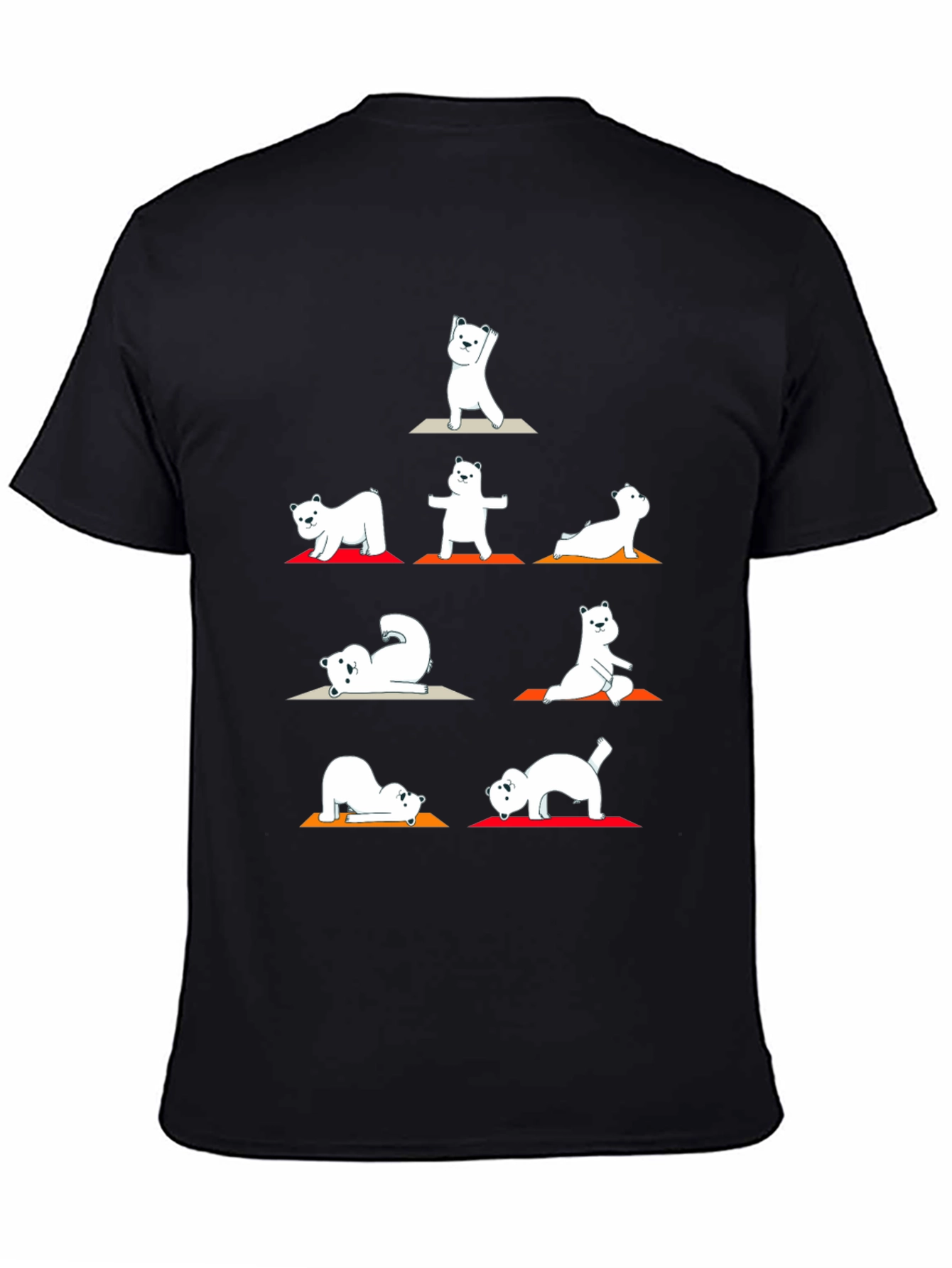Black Yoga Bear Graphic T-Shirt - Black view 4