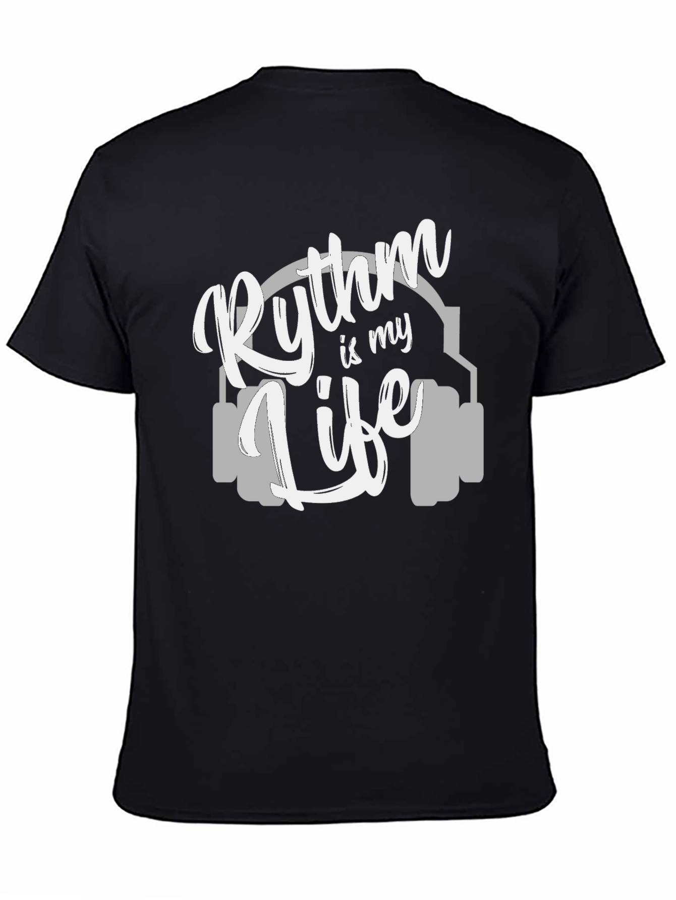 Black Rhythm is My Life Graphic Tee - Music Lover's T-Shirt view 4