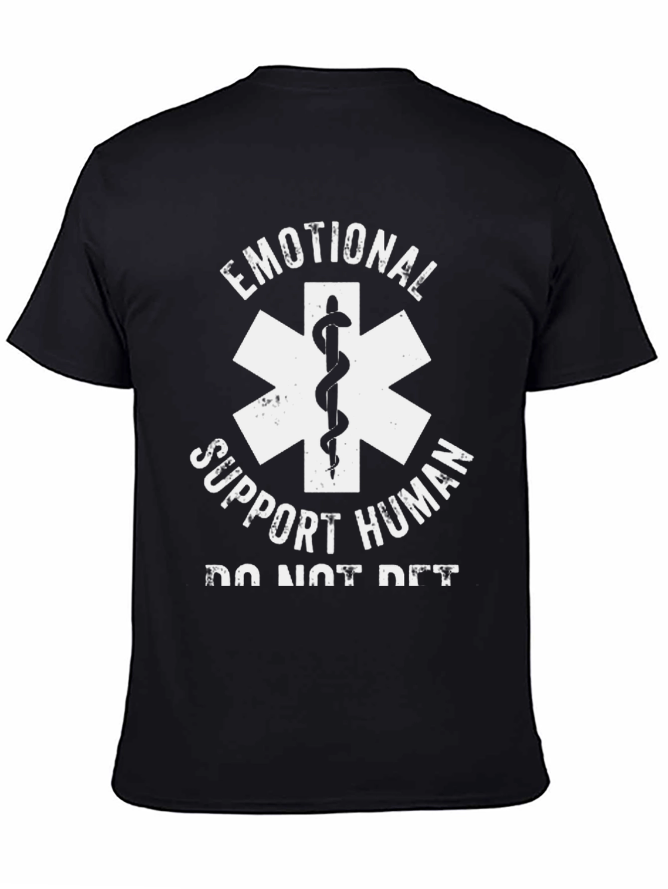 Black Emotional Support Human T-Shirt - Funny EMT Design view 4