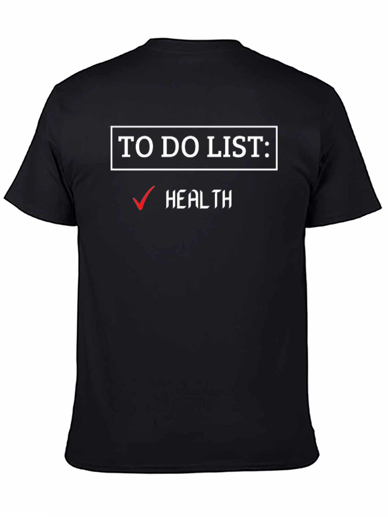 Black To-Do List: Health T-Shirt - Men's Black Tee view 4