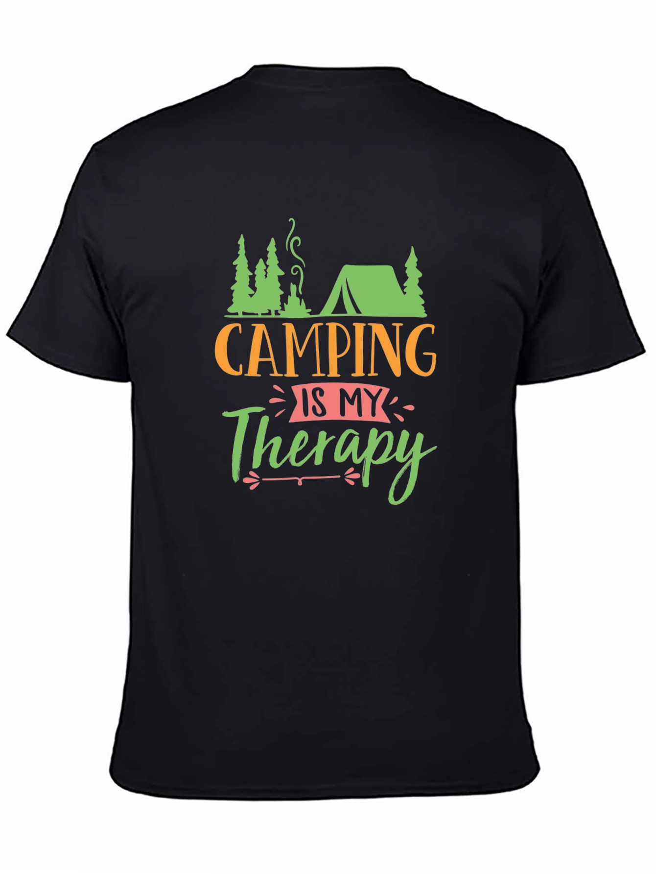 Black Camping is My Therapy Black T-Shirt view 4