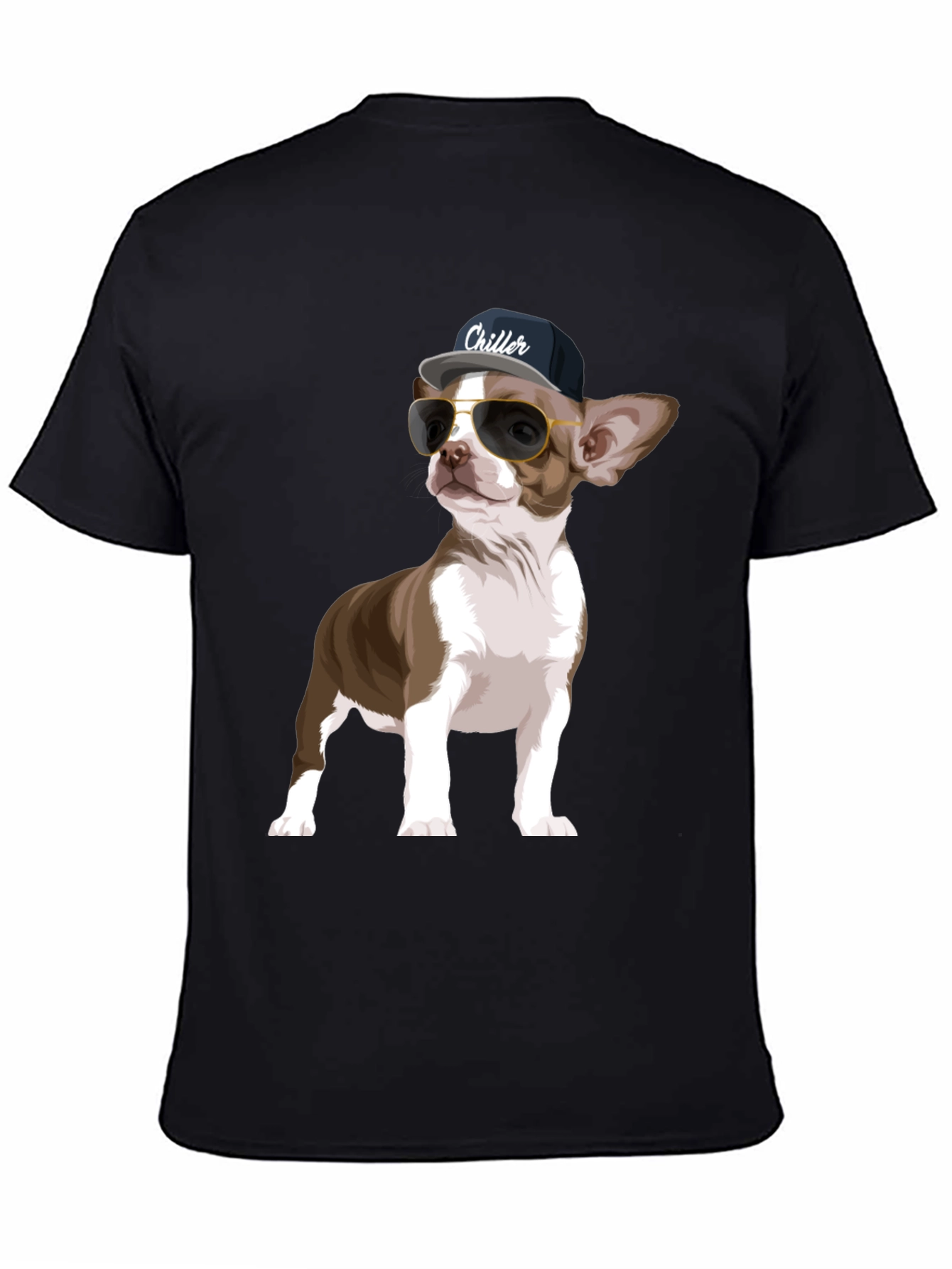 Black Cool Chihuahua Graphic T-Shirt view 4