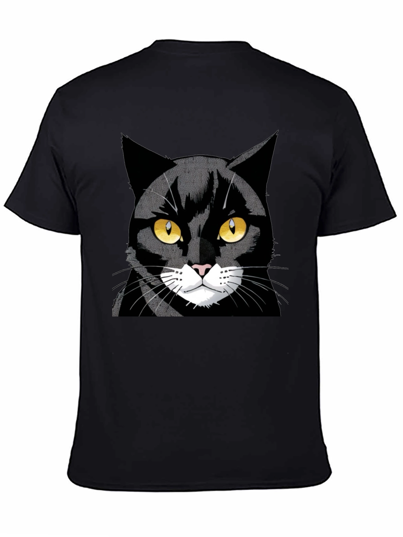 Black Cool Black Cat Graphic Tee view 4