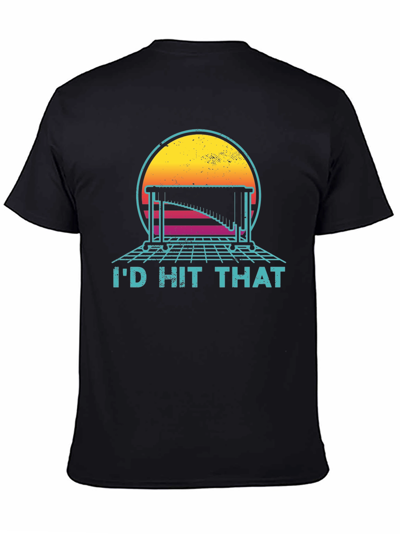 Black Retro Music T-Shirt - I'd Hit That Tee view 4