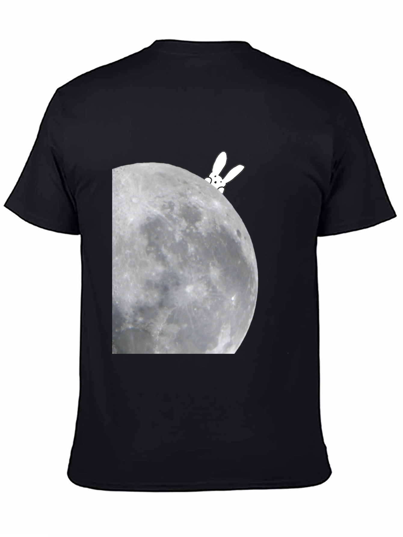 Black Bunny on the Moon Graphic Tee view 4