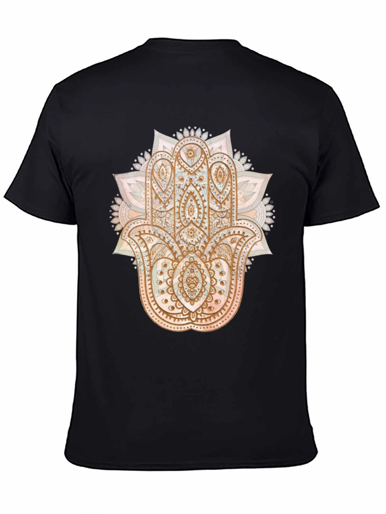 Black Hamsa Hand Graphic Tee - Boho Style view 4