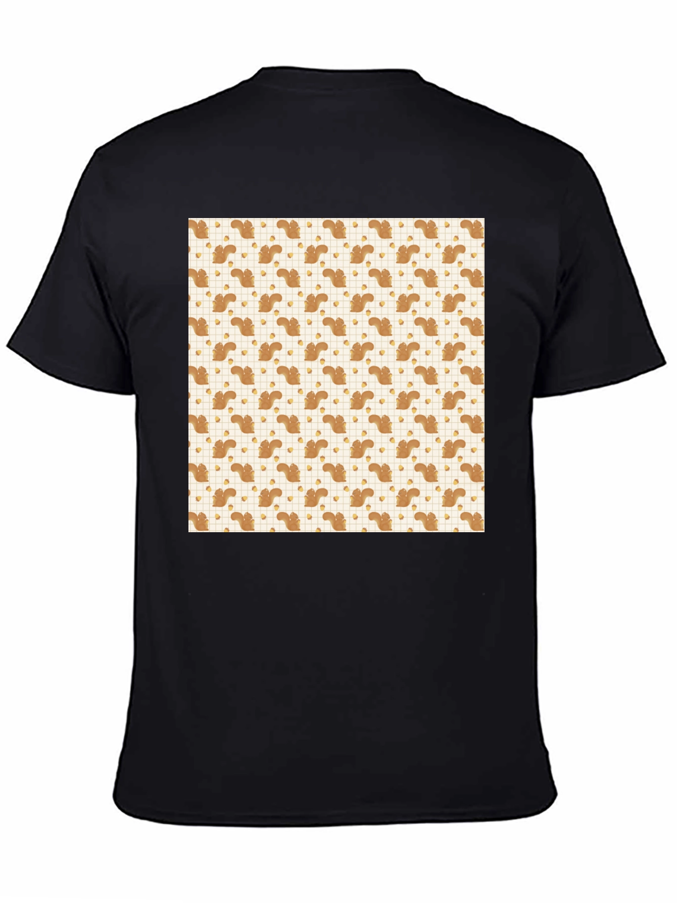 Black Squirrel & Acorn Pattern Tee view 4